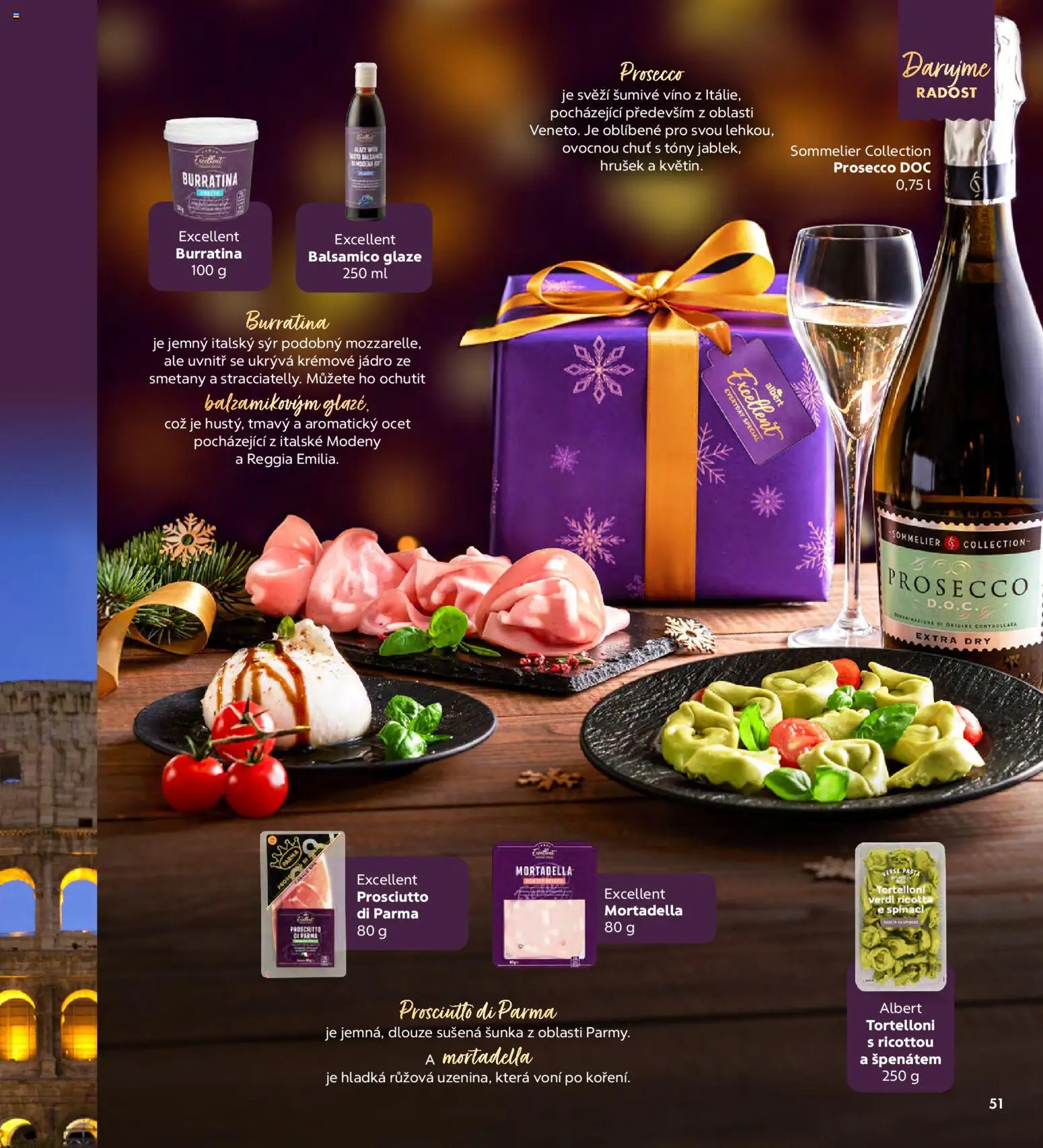 Albert magazín od 01.12.2025 | Strana: 51 | Produkty: Prosecco, Ocet, Balsamico, Mortadella