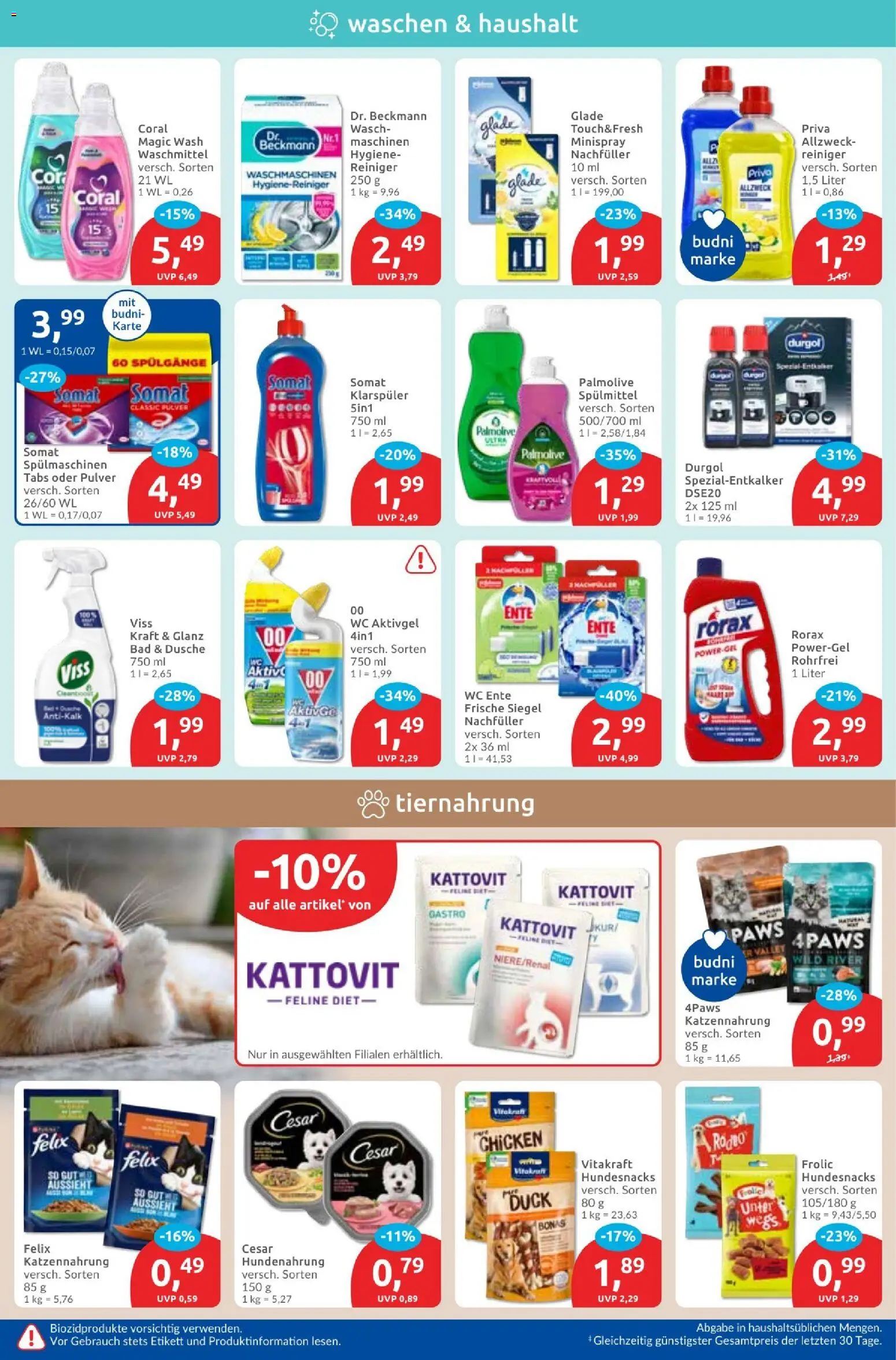 Budni Prospekt – gültig ab 19.01.2026 | Seite: 4 | Produkte: Coral, Bad, Waschmittel, Klarspüler