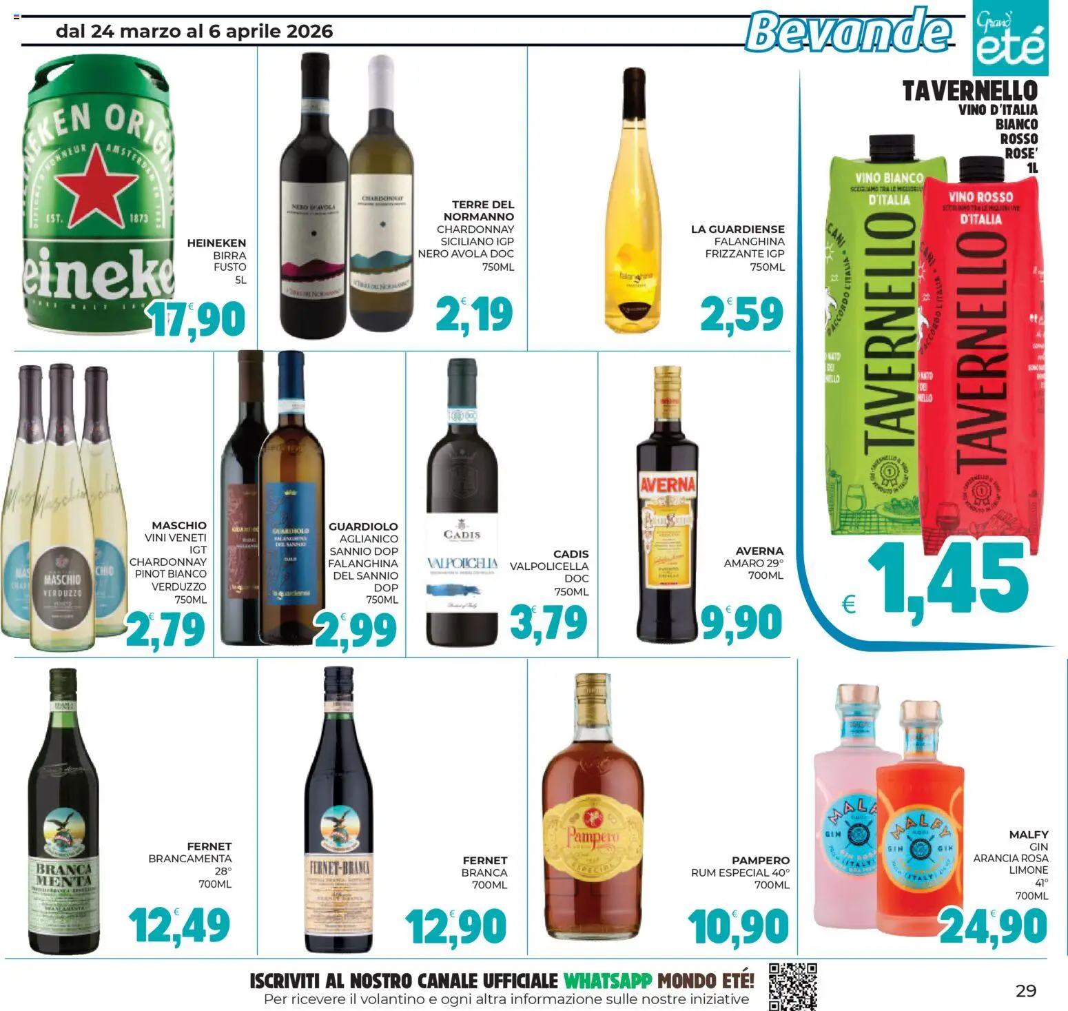 Volantino Eté del 24.03.2026 | Pagina: 29 | Prodotti: Birra, Limone, Arancia, Vino bianco