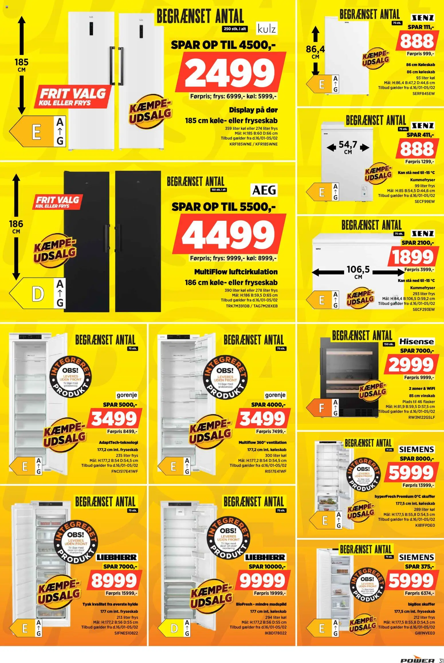 Power tilbudsavis – gyldig fra 16.01.2026 | Side: 31 | Produkter: Hylde, Køleskab
