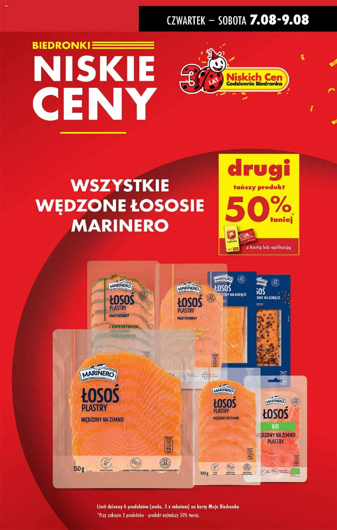 Biedronka gazetka - Oferta W tym tygodniu od 07.08.2025 | Strona: 9 | Produkty: Karta, Łosoś wędzony, Łosoś