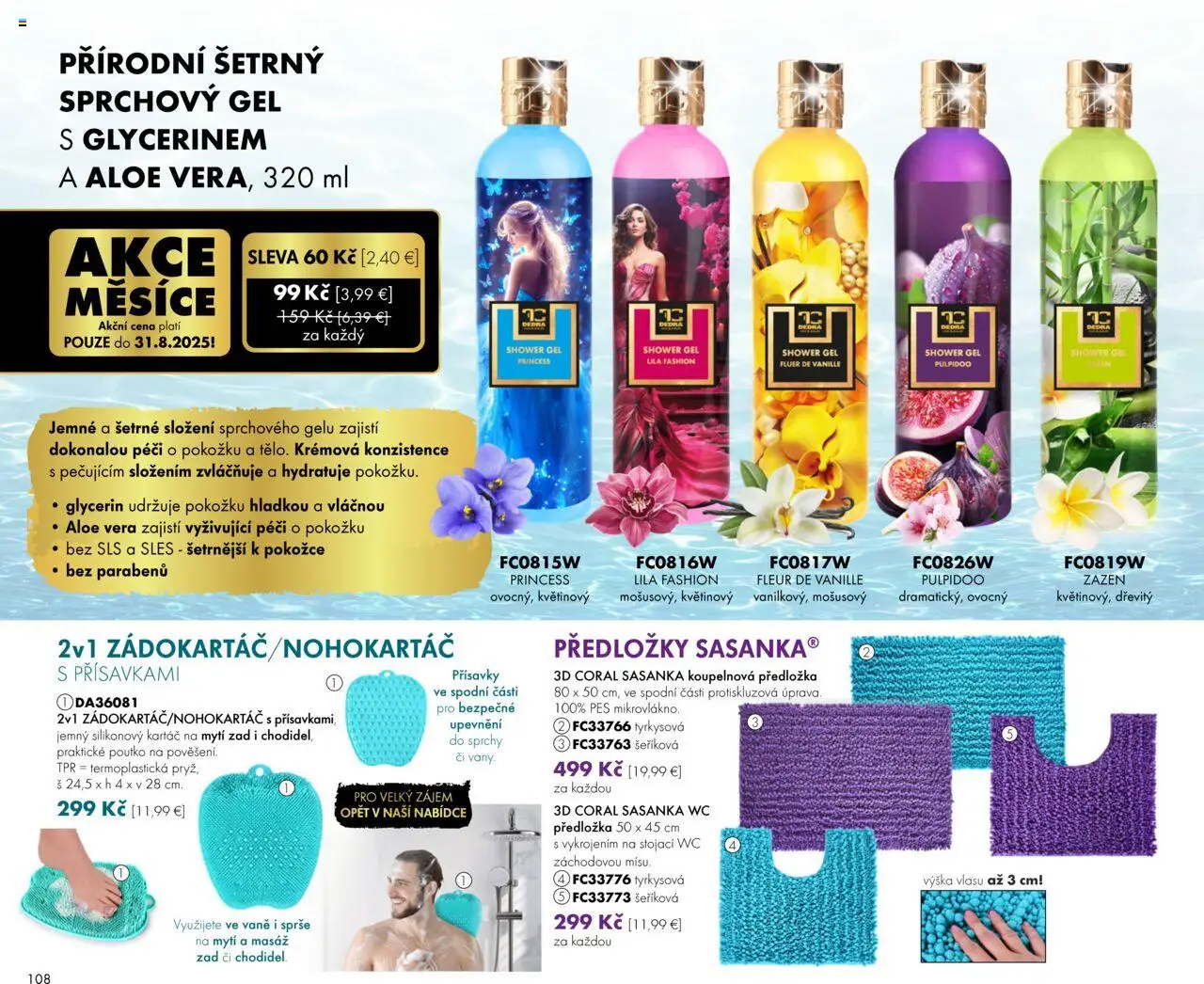 Dedra Katalog 8 2025 │ platný od 25.07.2025 | Strana: 8 | Produkty: Wc, Sprchový gél