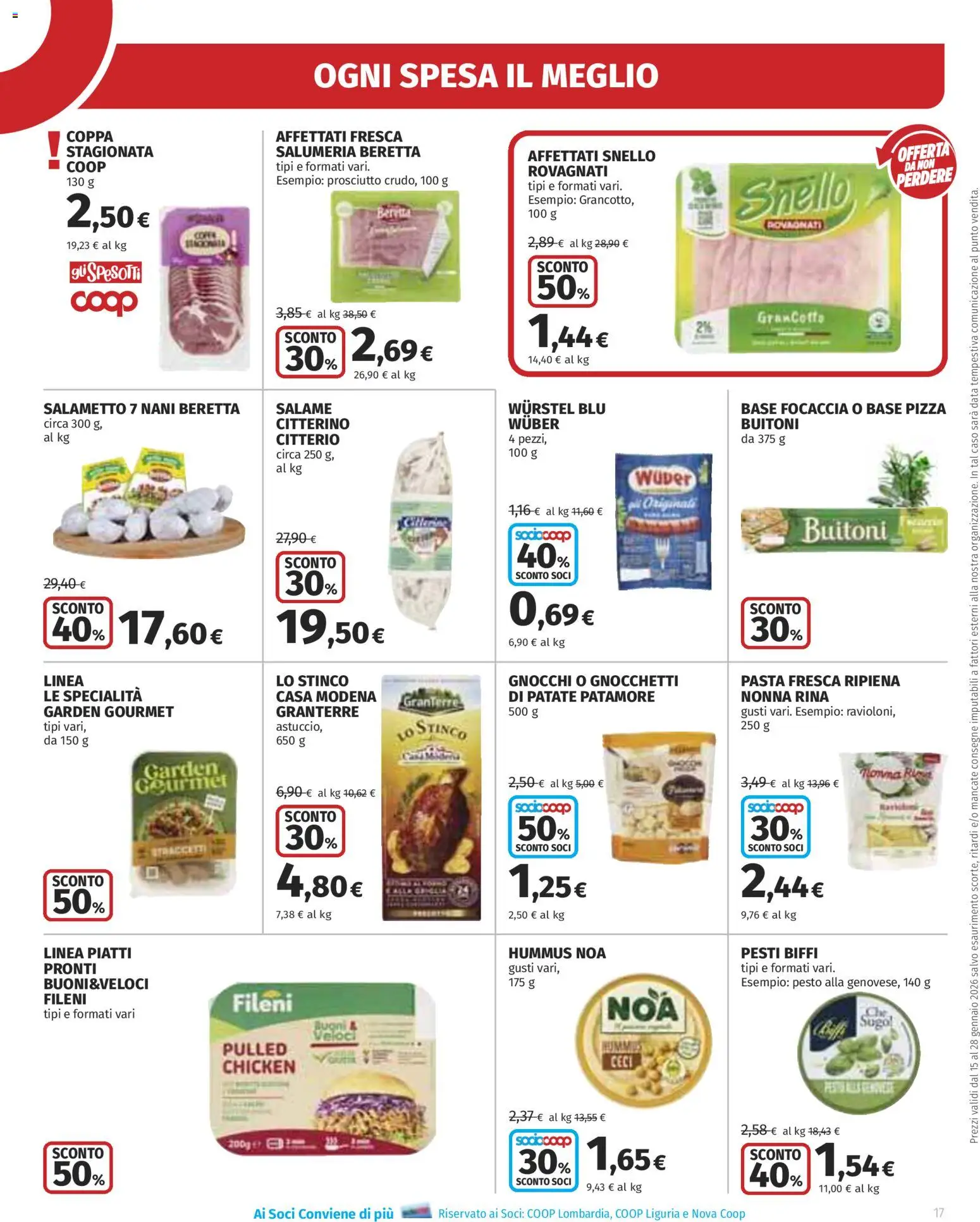 Volantino Ipercoop del 15.01.2026 | Pagina: 17 | Prodotti: Patate, Wurstel, Gnocchi, Gnocchetti