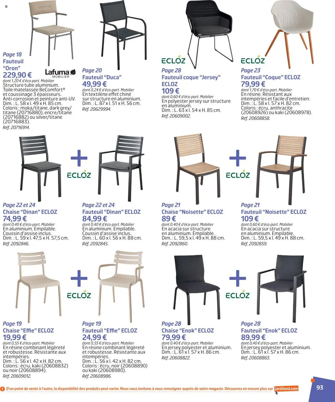  | Page: 92 | Produits: Noisette, Kaki, Fauteuil, Chaise
