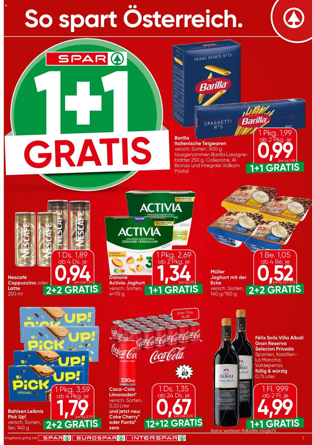 Spar Flugblatt - Wien gültig ab 02.10.2025 | Seite: 7 | Produkte: Pasta, Pfirsich, Joghurt, Hajdina liszt