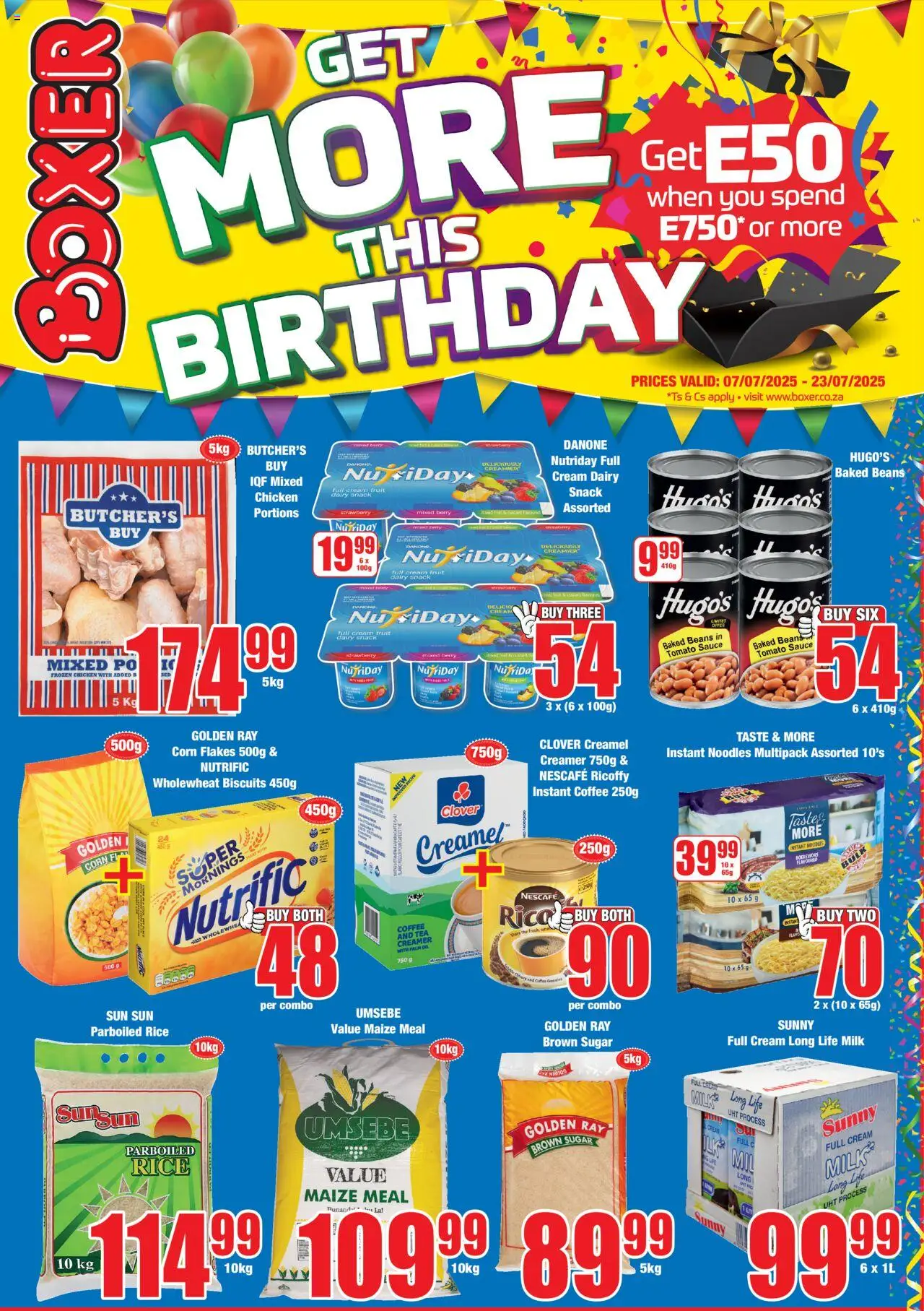 Boxer eSwatini - Promotions │ valid from 07.07.2025 | Page: 1 | Products: Noodles, Tomato sauce, Flakes, Fruit