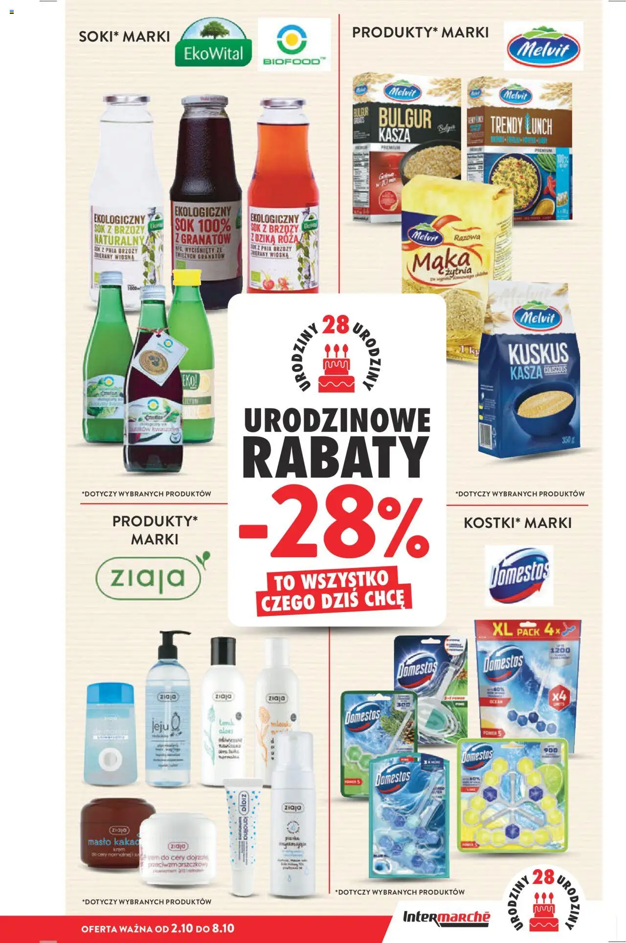 Intermarche Gazetka od 02.10.2025 | Strona: 7 | Produkty: Domestos, Masło, Sok, Tonik