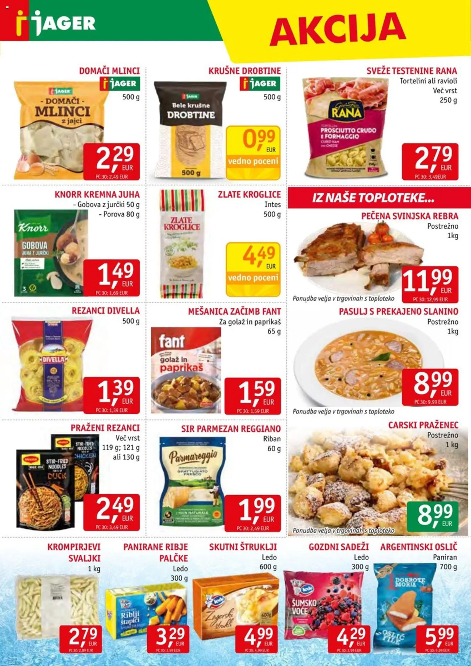 Novi Jager katalog ponudbe – veljaven od 18.03.2026 | Stran: 7 | Izdelki: Štruklji, Oslič, Rezanci, Juha