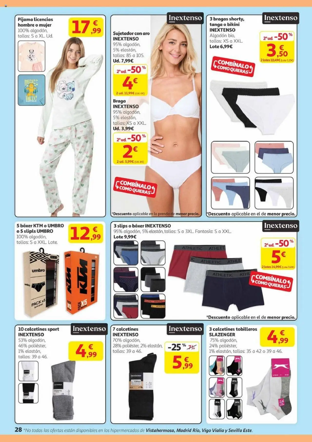 Alcampo - Canarias │ válido desde el 28.08.2025 | Página: 28 | Productos: Bragas, Pijama, Braga