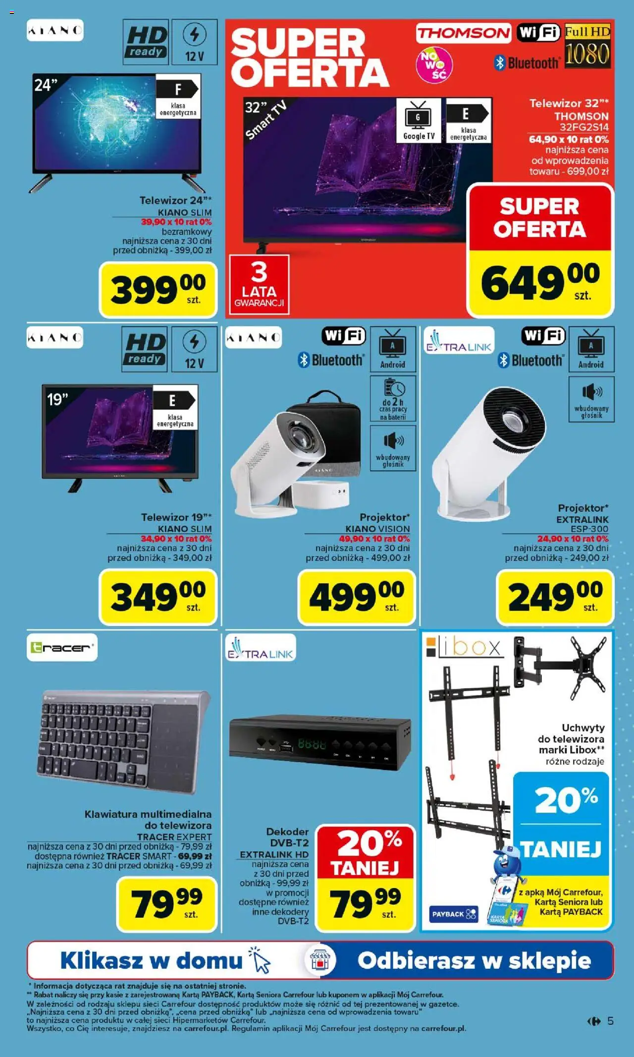 Carrefour Gazetka - Multimedia od 18.08.2025 | Strona: 5 | Produkty: Karta, Klawiatura, Telewizor, Głośnik