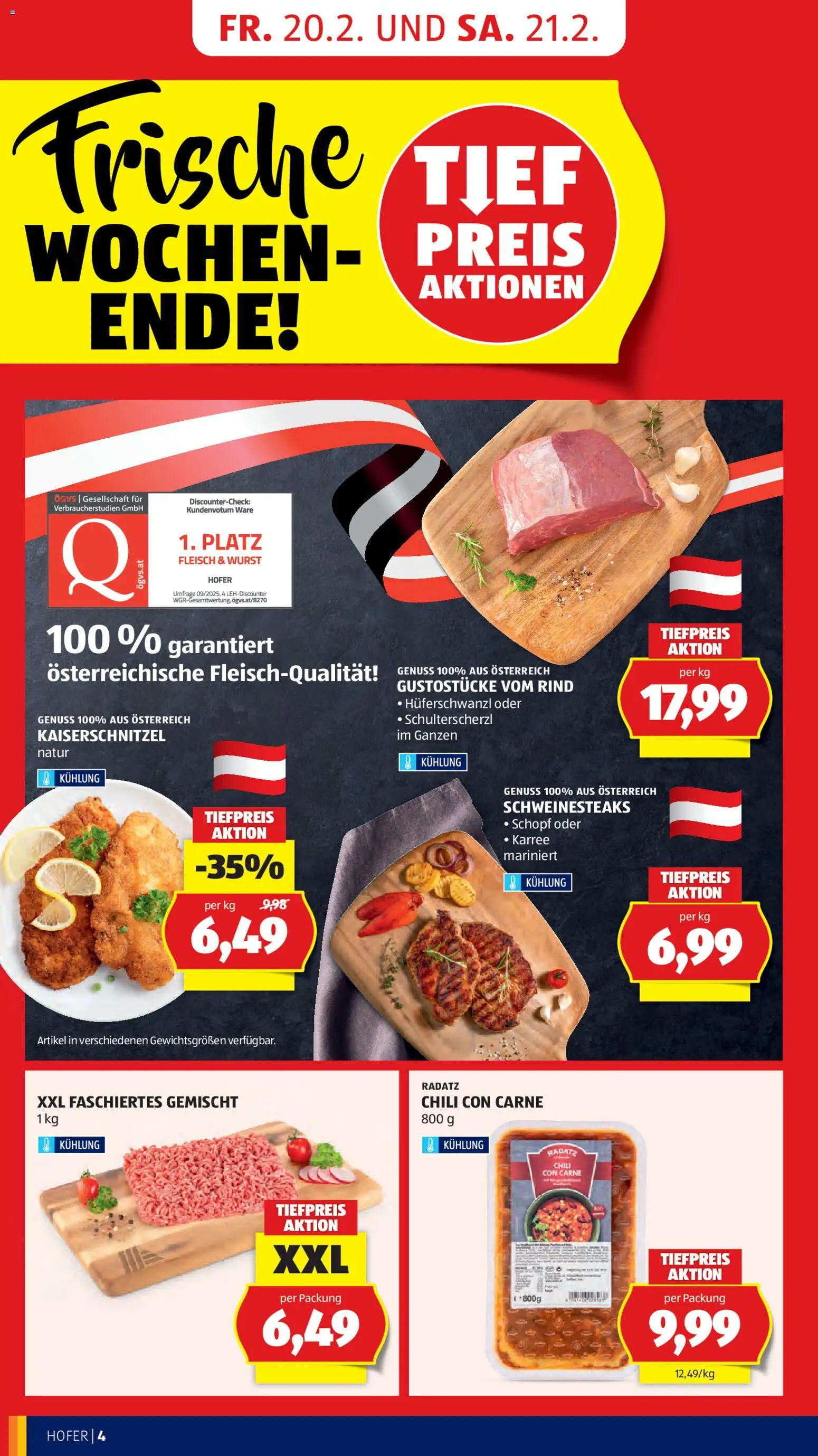 Hofer Flugblatt gültig ab 20.02.2026 | Seite: 6 | Produkte: Wurst, Chili