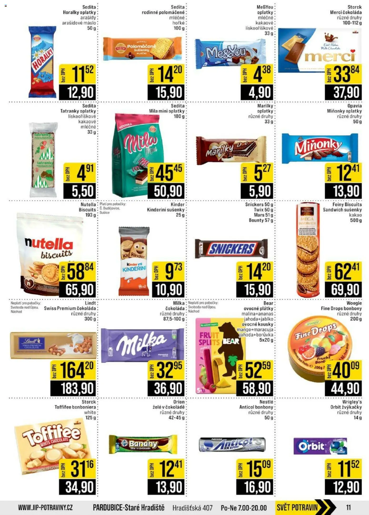 Jip leták - Cash & Carry od 29.04.2026 | Strana: 11 | Produkty: Arašídové máslo, Lindt, Milka, Toffifee White