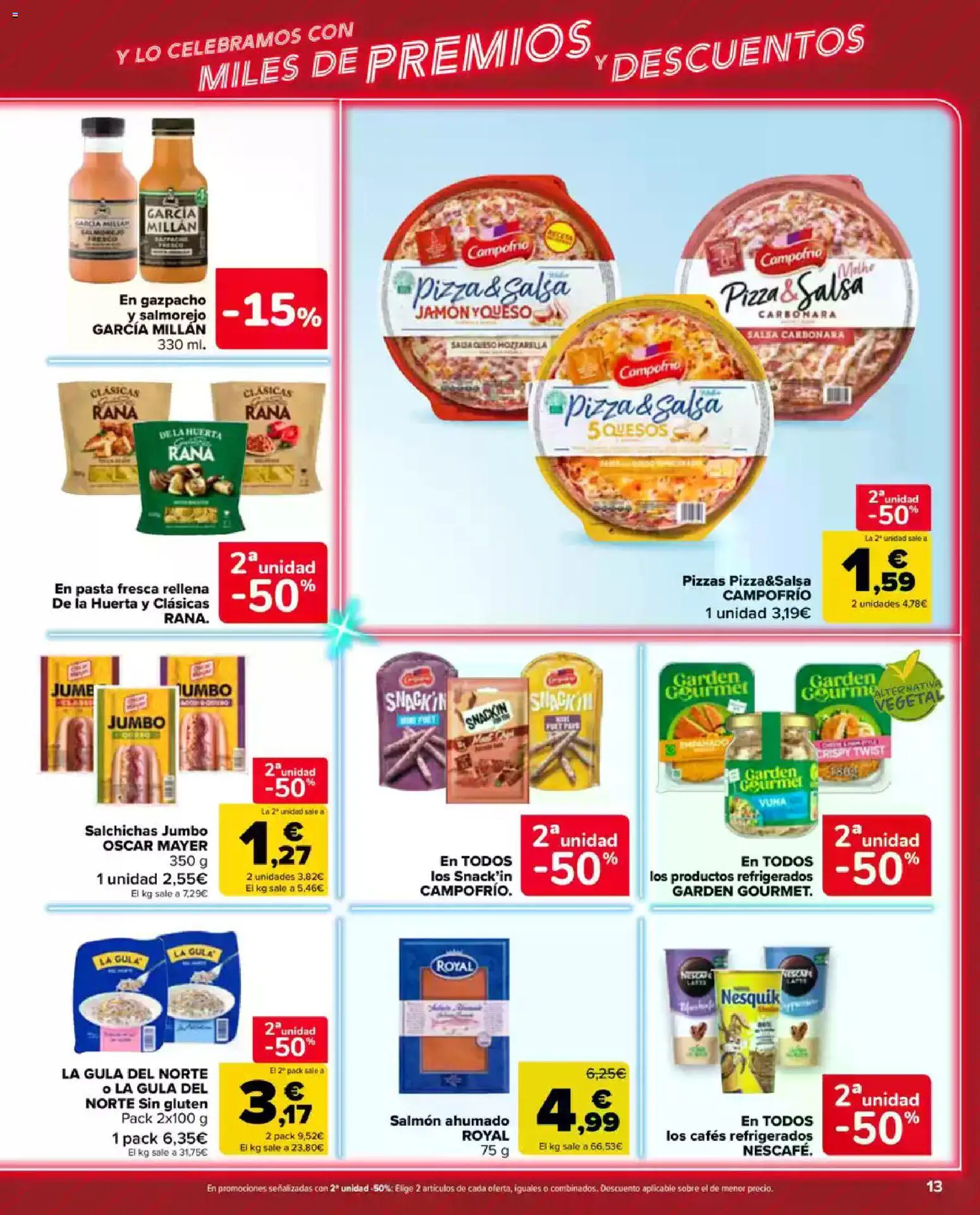 Carrefour Market folleto │ válido desde el 23.04.2026 | Página: 13 | Productos: Queso, Pizza, Pasta, Salmón ahumado