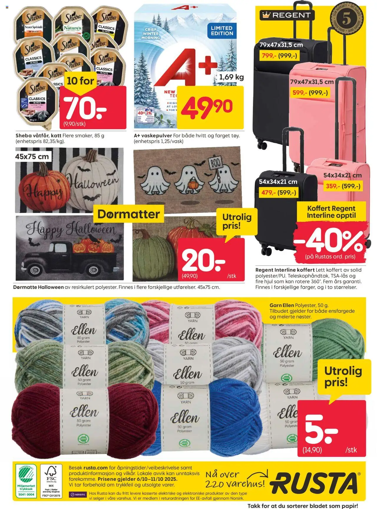 {H1} | Side: 16 | Produkter: Vaskepulver, Koffert, Dørmatte