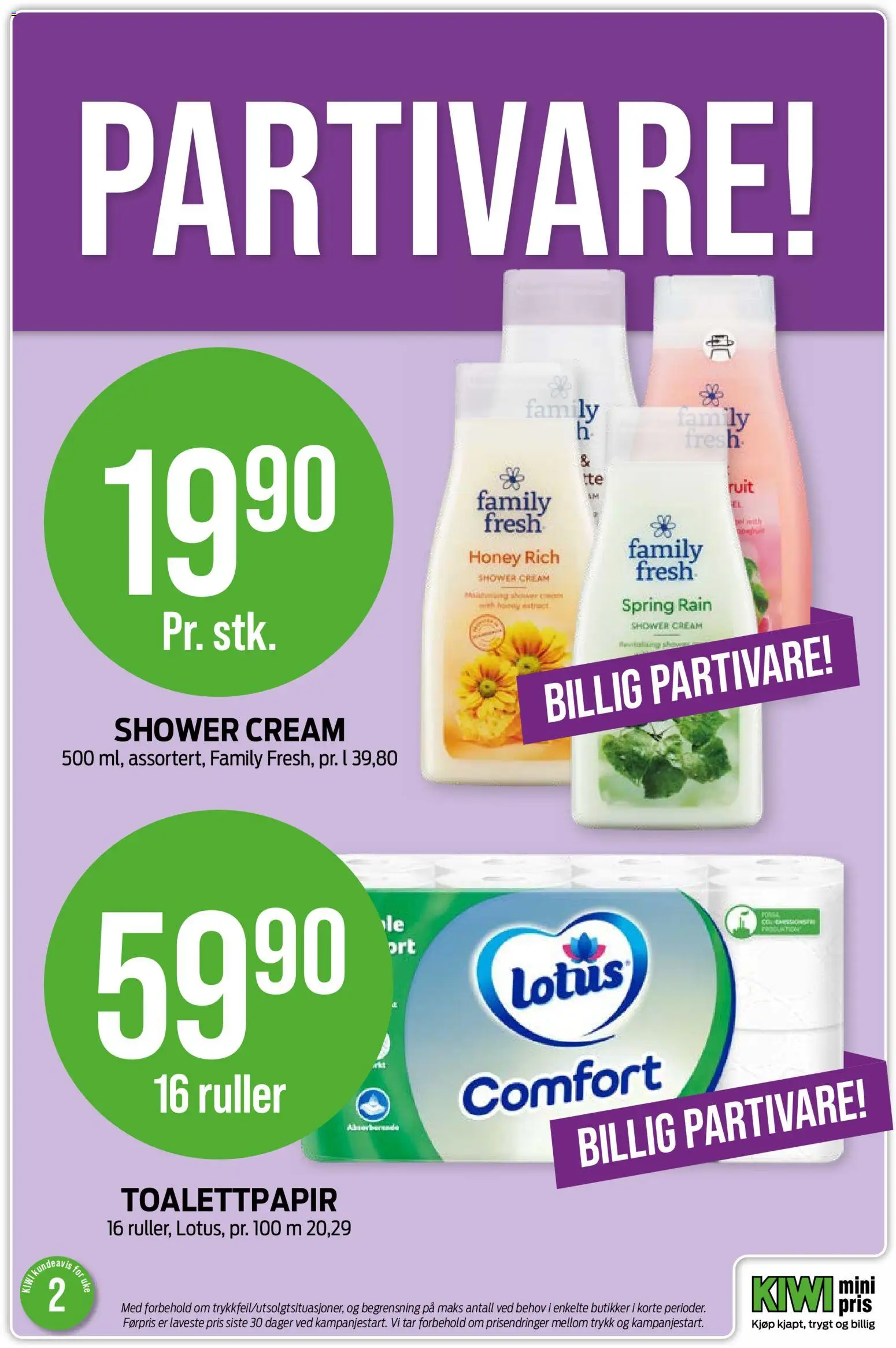 {H1} | Side: 15 | Produkter: Toalettpapir, Kiwi, Sparris