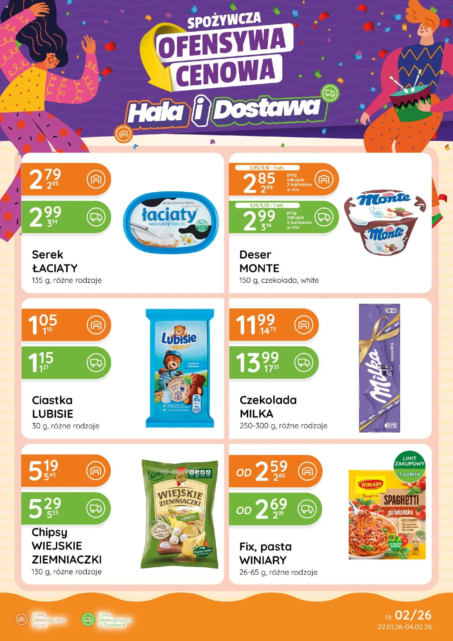 Eurocash Gazetka - Ofensywa Spożywcza od 22.01.2026 | Strona: 1 | Produkty: Chipsy, Milka, Czekolada, Ciastka