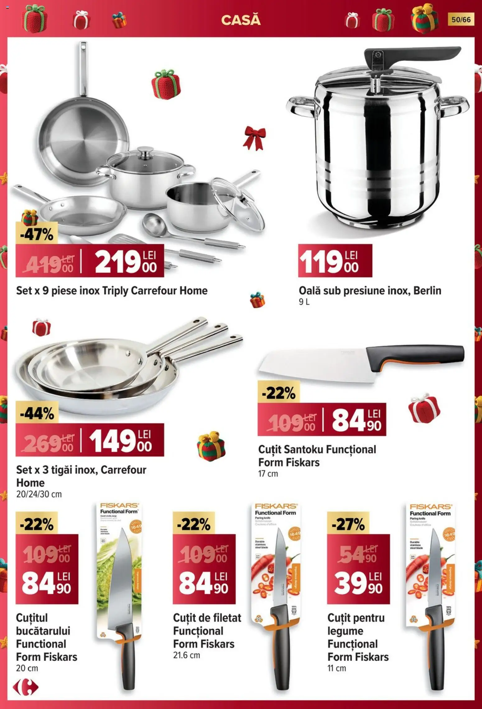 Noul catalog Carrefour – valabil de la 19.11.2025 | Pagină: 50 | Produse: Oală, Cuțit, Legume