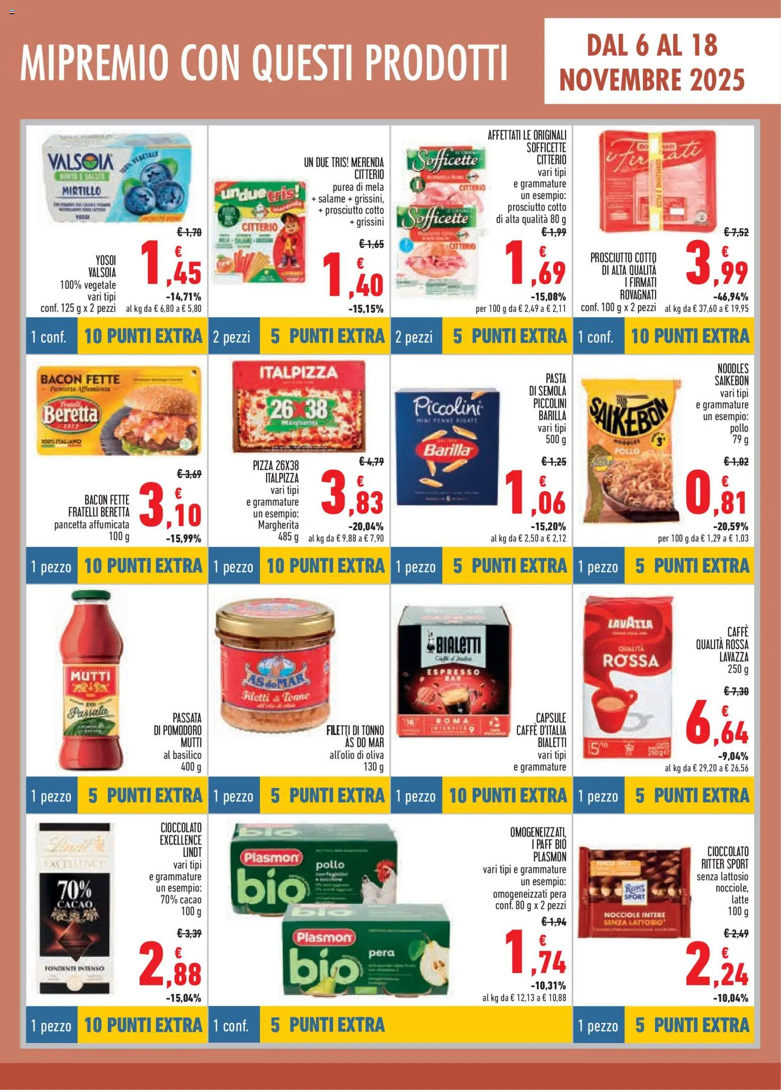 Volantino Conad del 06.11.2025 | Pagina: 5 | Prodotti: Prosciutto Cotto, Caffè, Latte, Tonno