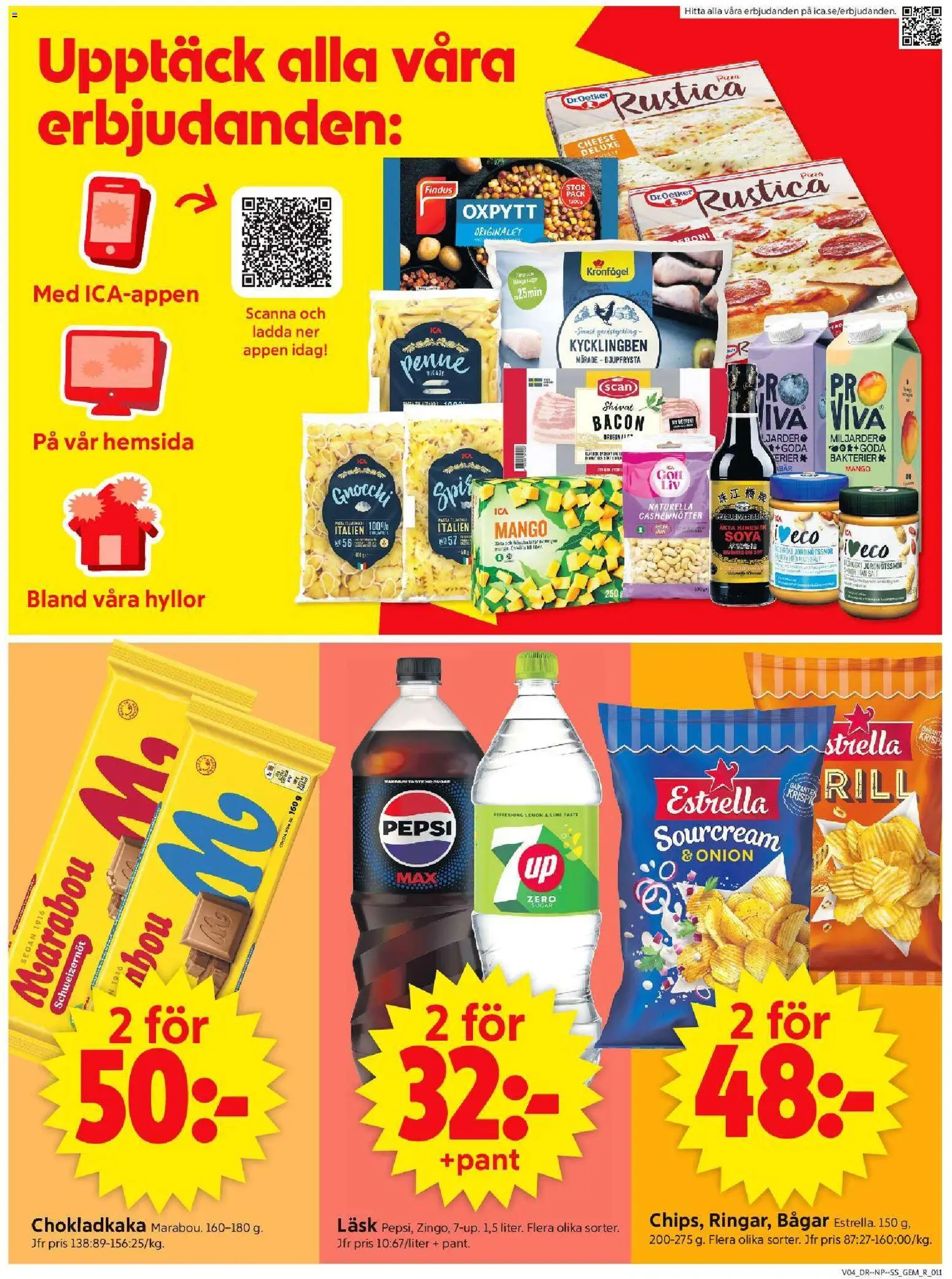 ICA Supermarket reklamblad aktuell från 19.01.2026 | Sida: 13 | Produkter: Pepsi, Pizza, Mango, Spis