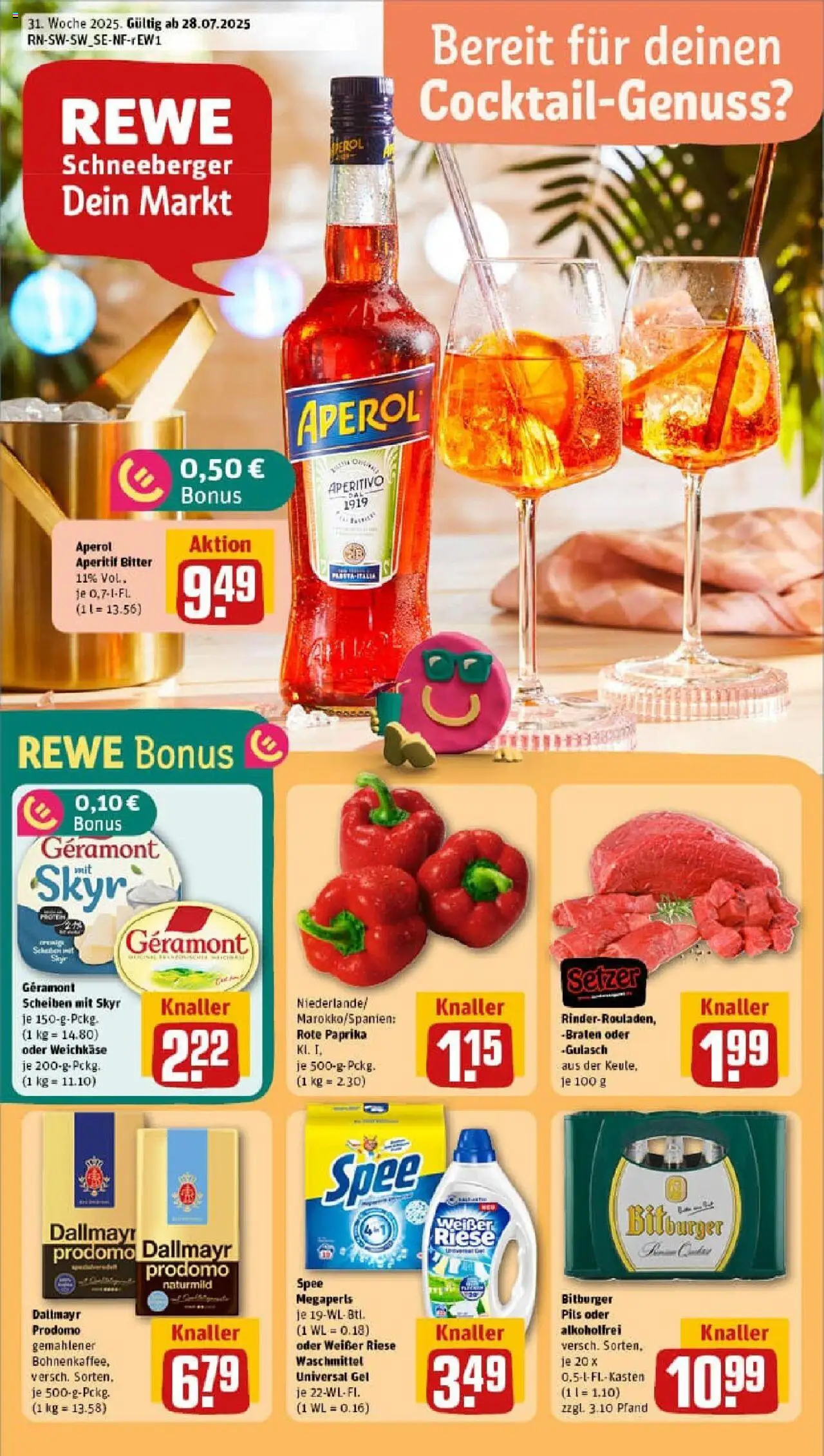 Rewe prospekt Oppenweiler	 - gültig ab dem 27.07.2025 | Seite: 1 | Produkte: Skyr, Dallmayr, Spee, Waschmittel