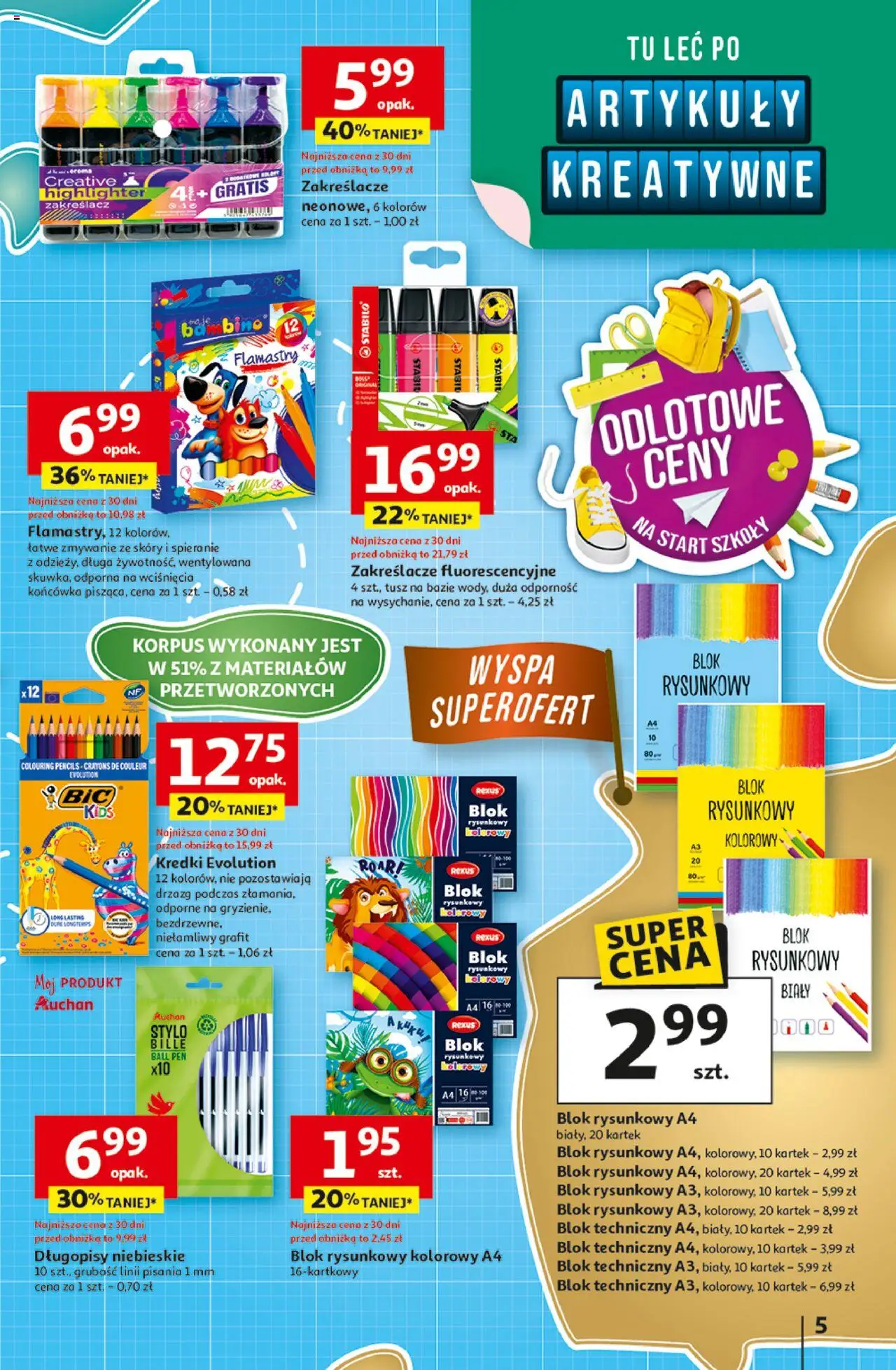 Auchan Gazetka - Odlotowe ceny na start szkoły Hipermarket od 28.08.2025 | Strona: 5