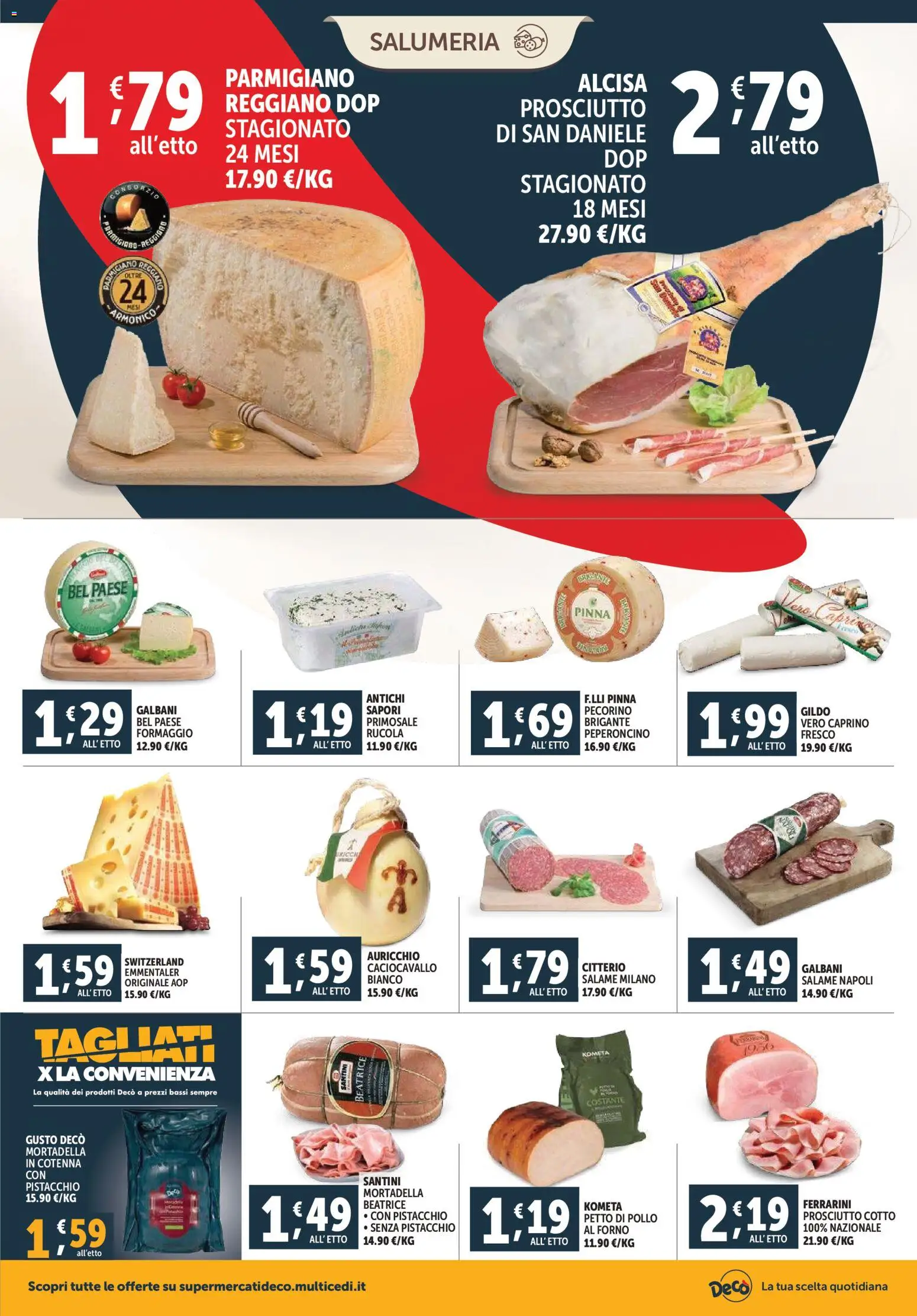 Volantino Decò del 07.11.2025 | Pagina: 4 | Prodotti: Prosciutto Cotto, Salame, Forno, Parmigiano reggiano