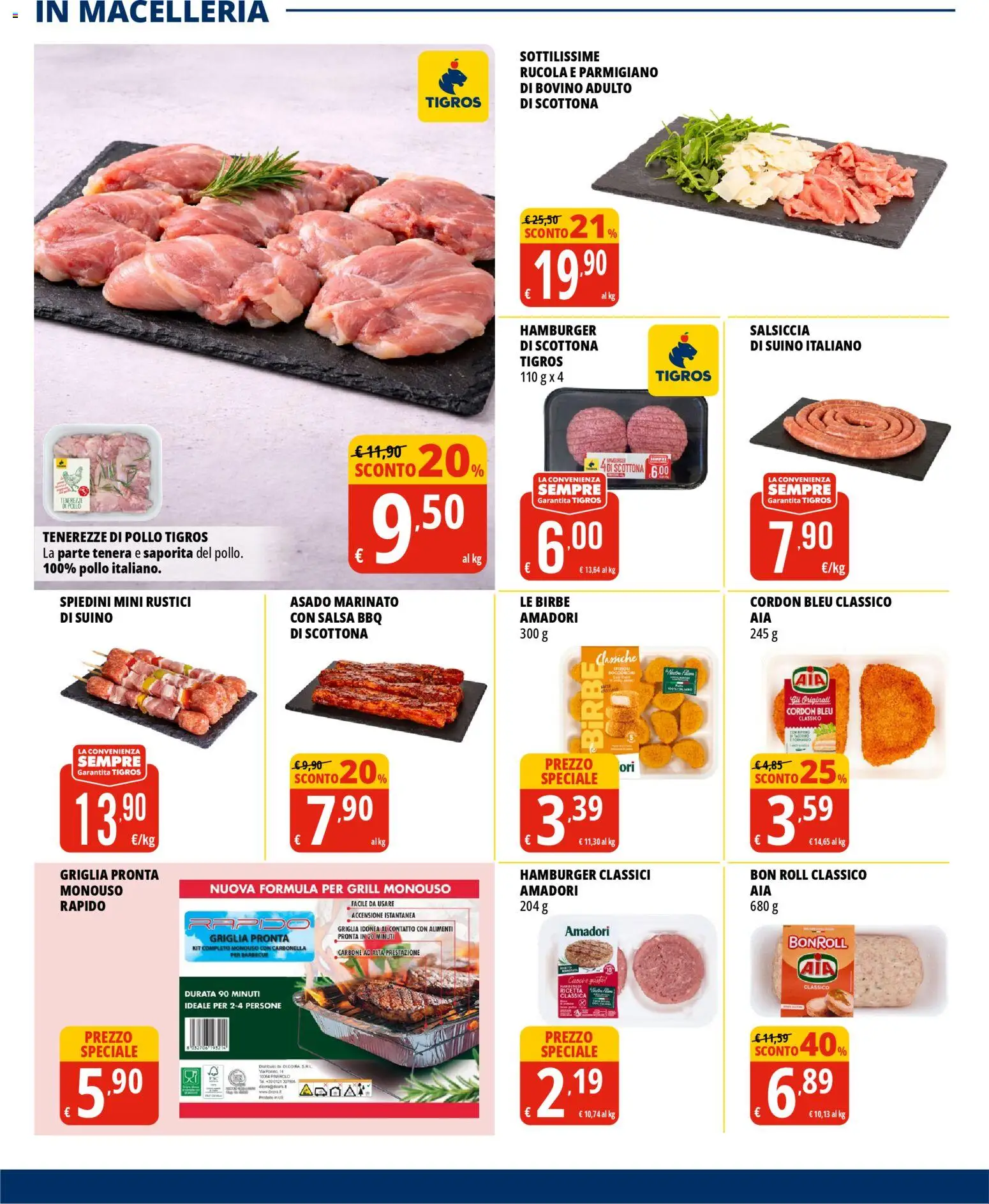 Volantino Tigros del 22.04.2026 | Pagina: 2 | Prodotti: Bovino, Griglia, Rustici, Parmigiano