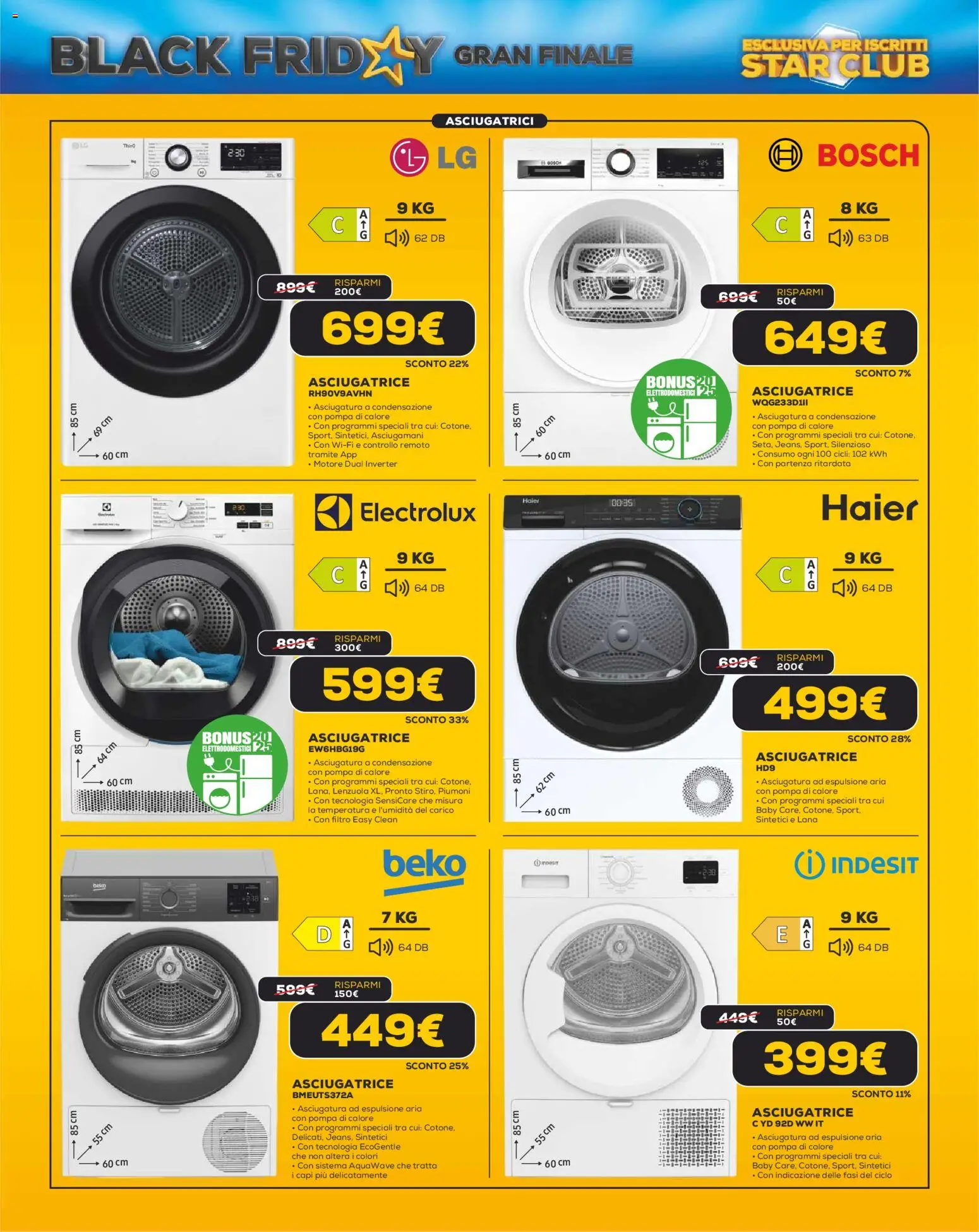 Volantino Euronics del 26.11.2025 | Pagina: 12 | Prodotti: Asciugatrice, Lenzuola