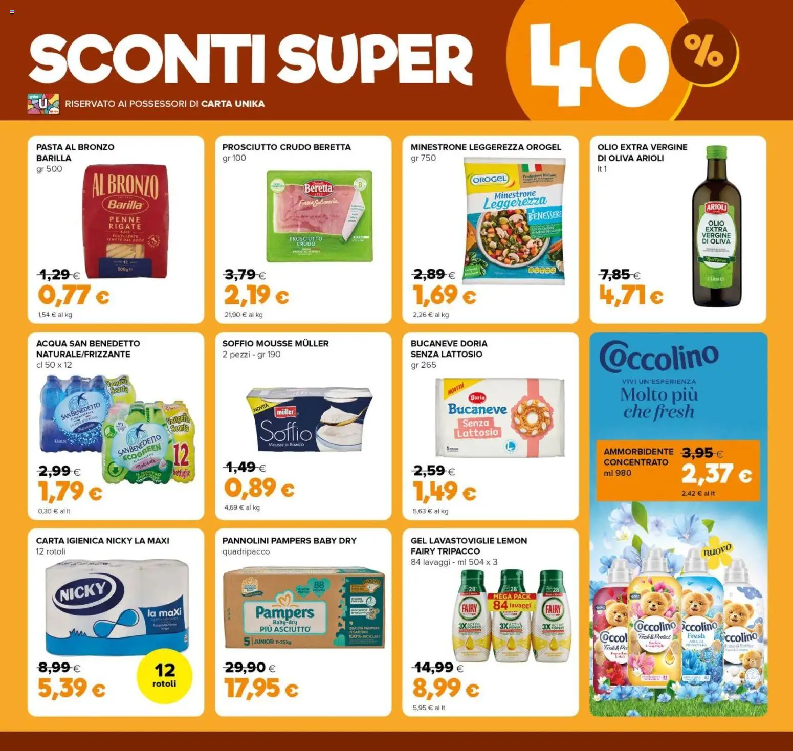 Volantino Oasi del 23.10.2025 | Pagina: 3 | Prodotti: Ammorbidente, Acqua, Prosciutto, Pampers