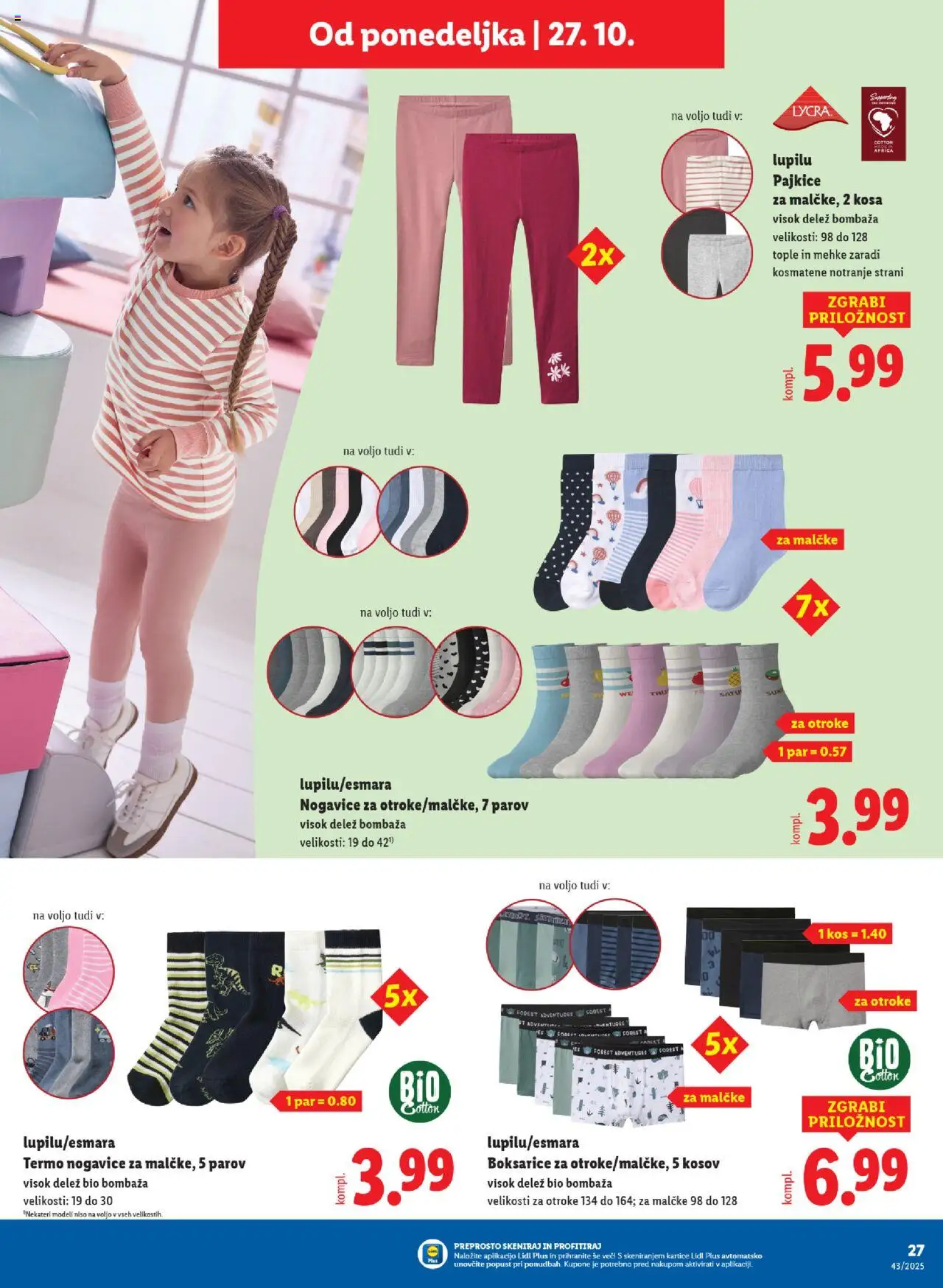 Novi Lidl katalog ponudbe – veljaven od 23.10.2025 | Stran: 61 | Izdelki: Pajkice, Kos, Nogavice