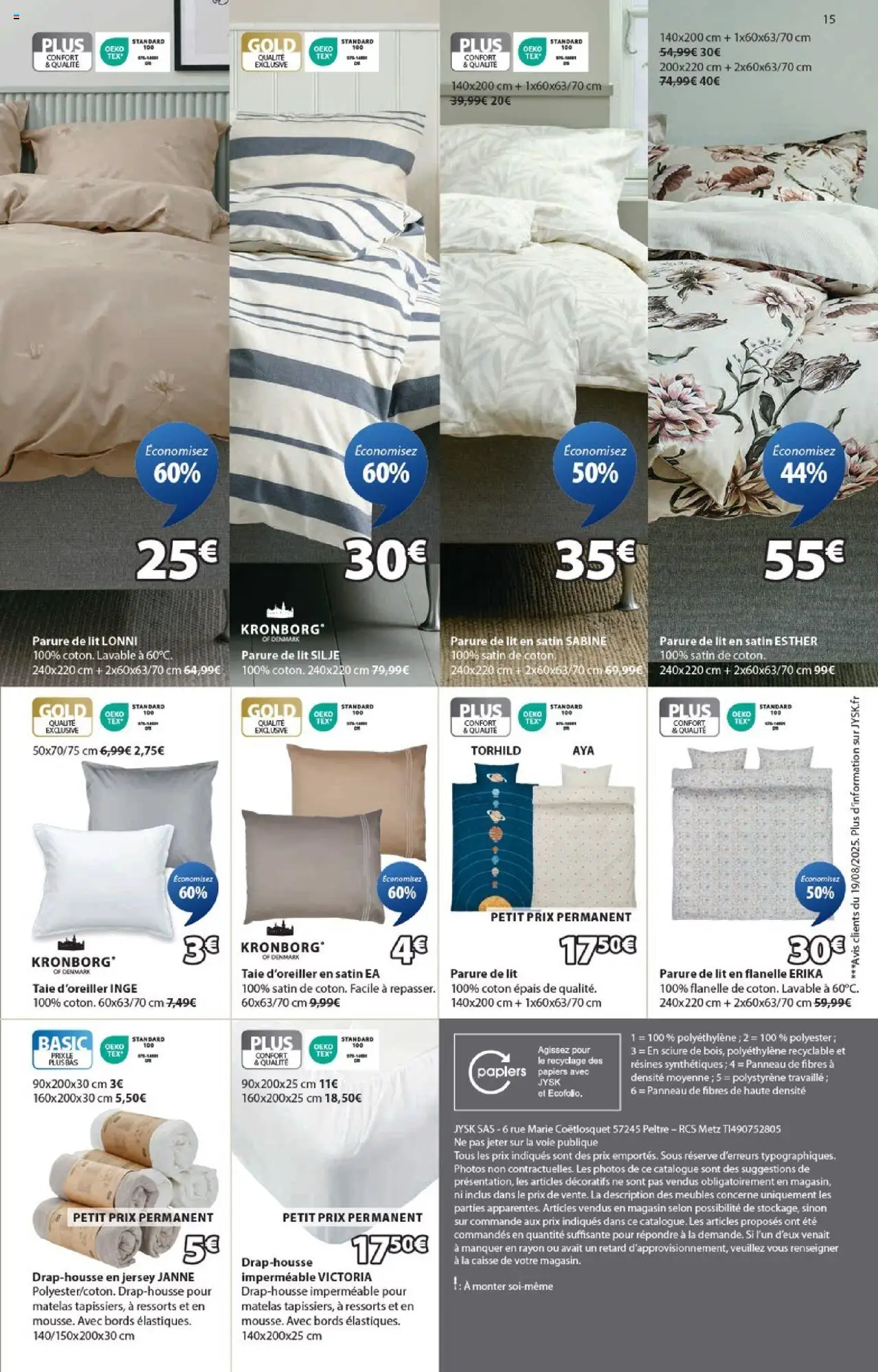 {H1} | Page: 15 | Produits: Taie d'oreiller, Coton, Parure de lit, Lit