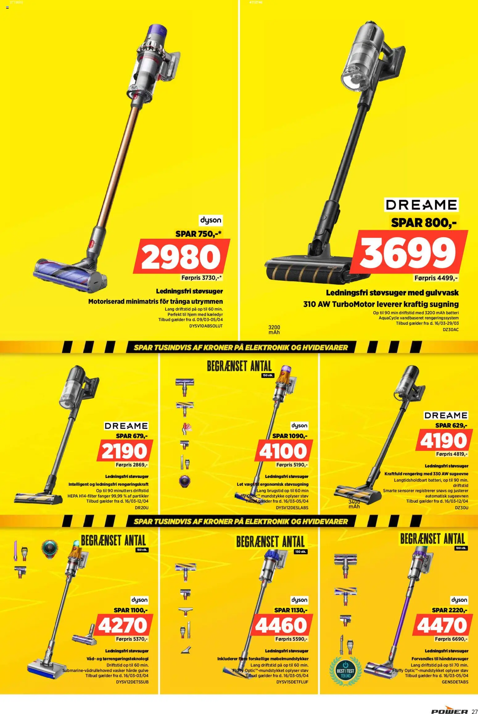 Power tilbudsavis – gyldig fra 20.03.2026 | Side: 27 | Produkter: Støvsuger, Batteri