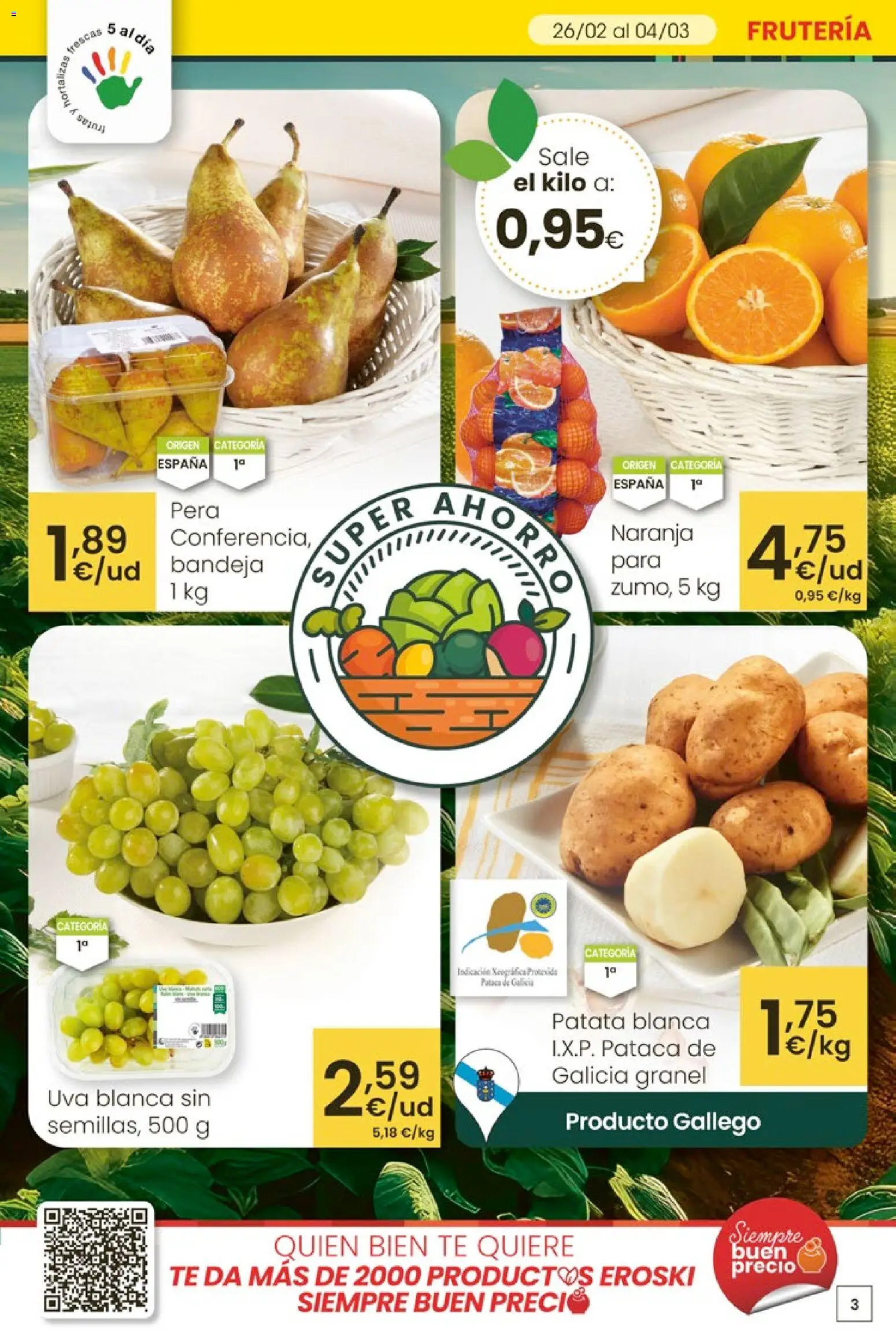 Eroski - 50 de descuento │ válido desde el 26.02.2026 | Página: 3 | Productos: Té, Bandeja