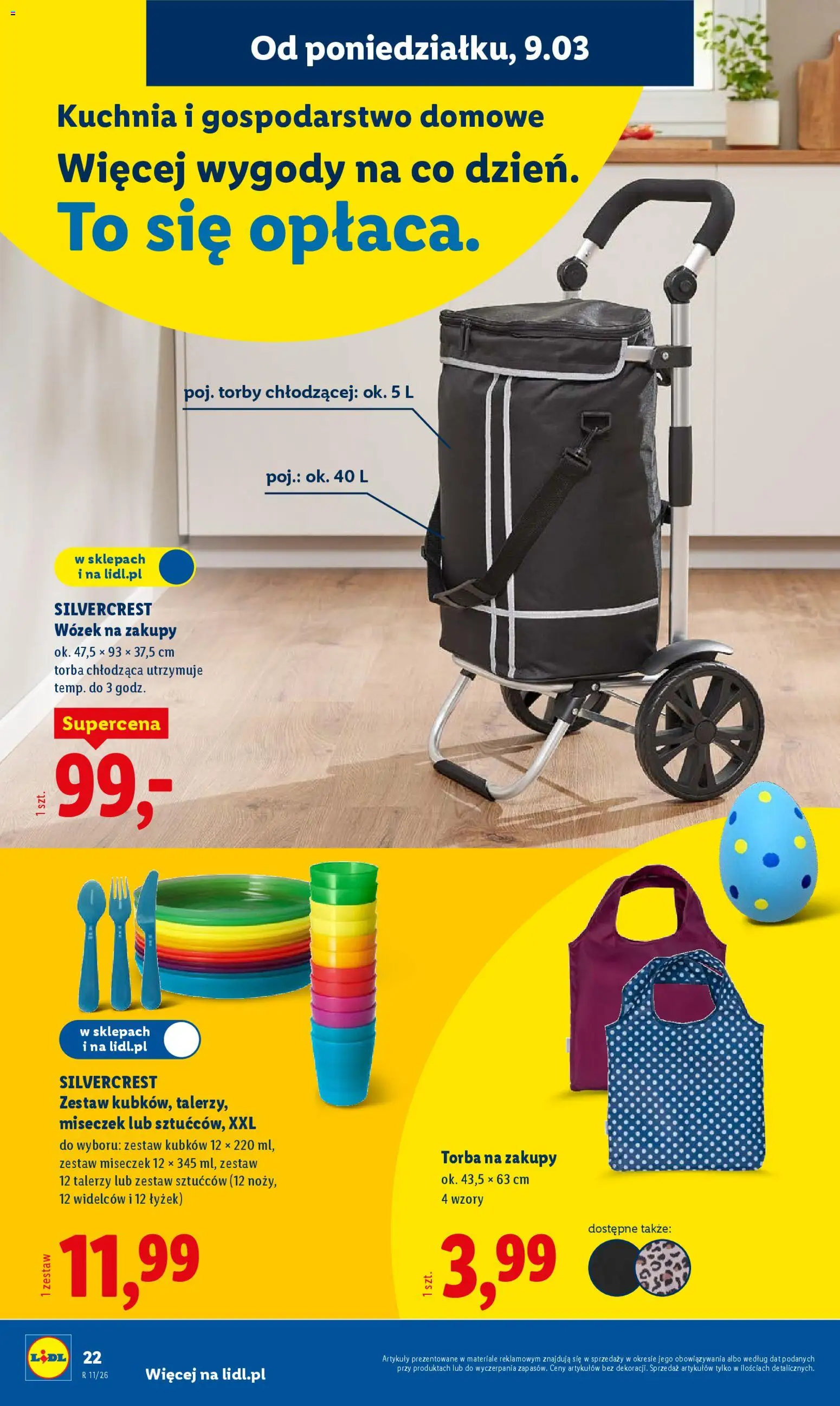 Lidl Katalog od 09.03.2026 | Strona: 26 | Produkty: Wózek na zakupy, Torba
