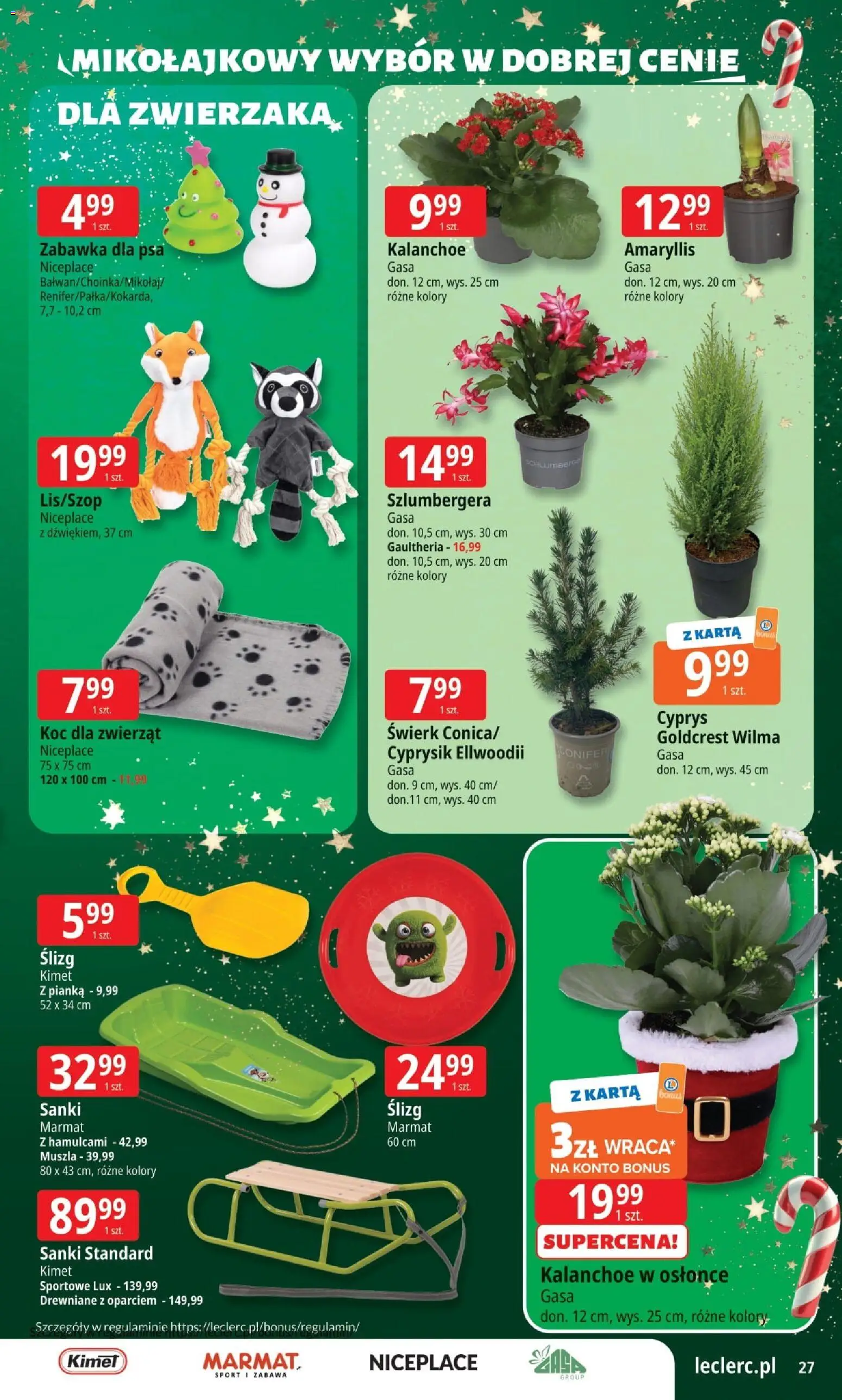 E.Leclerc Gazetka - Zielona Góra od 25.11.2025 | Strona: 27 | Produkty: Karta, Koc, Zabawka dla psa, Kalanchoe