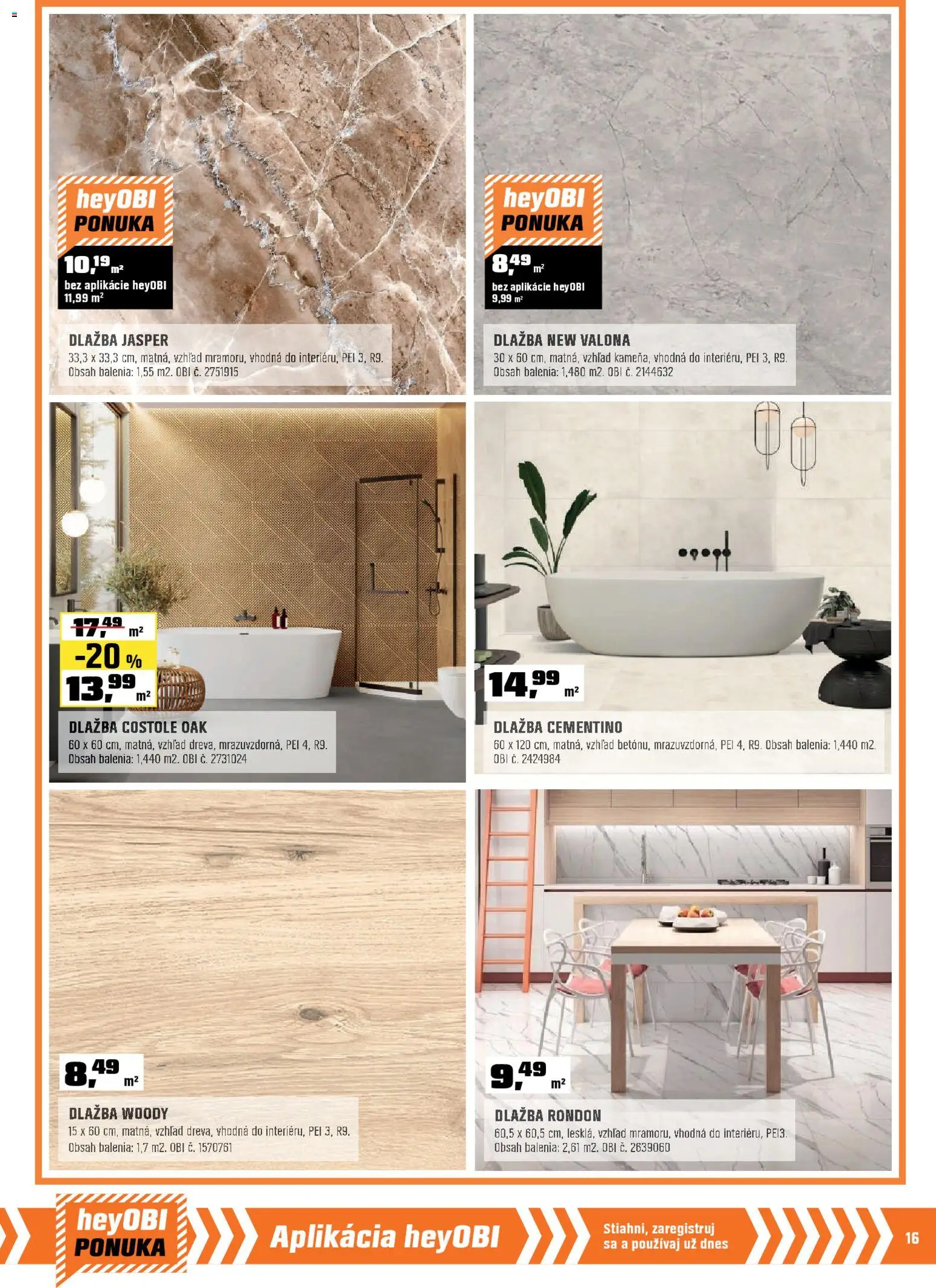 Nové OBI akcie – leták je platný od 01.03.2026 | Strana: 17 | Produkty: Dlažba