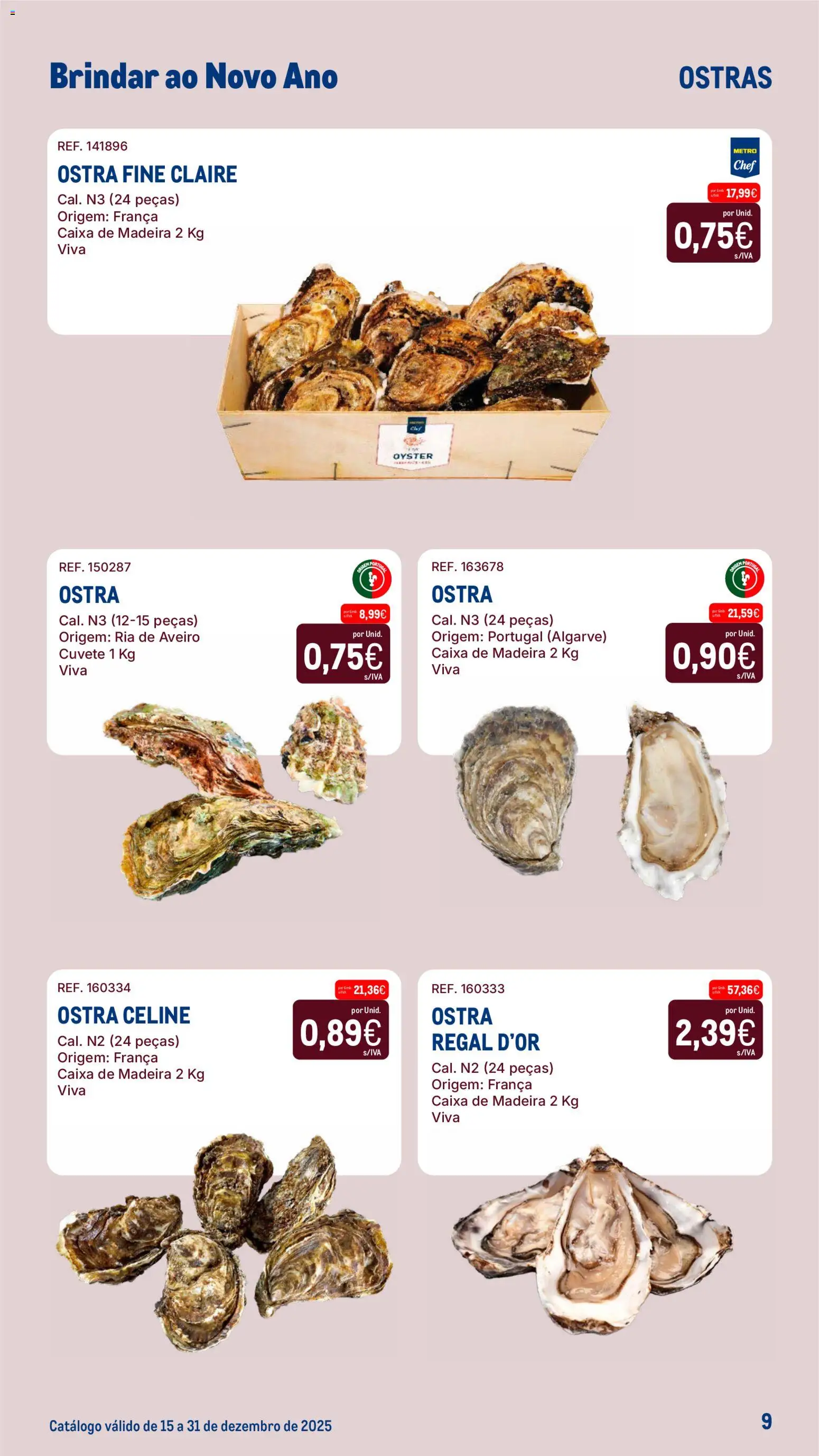 Makro Catálogo Brindar ao Ano Novo │ válido de 15.12.2025 | Página: 9 | Produtos: Ostras, Caixa
