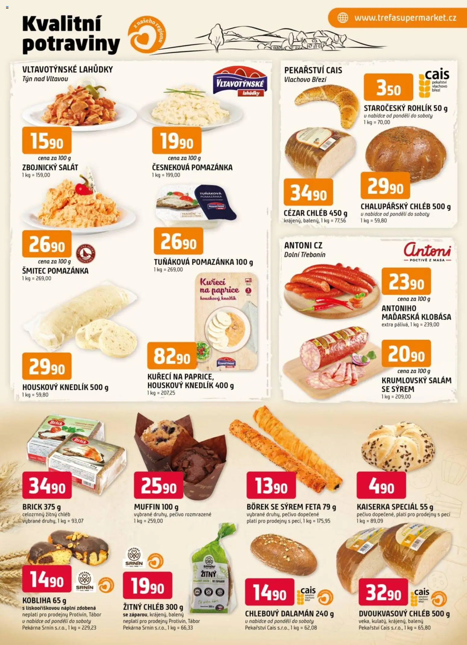 Trefa leták od 07.01.2026 | Strana: 5 | Produkty: Chléb, Žitný chléb, Pekárna, Feta