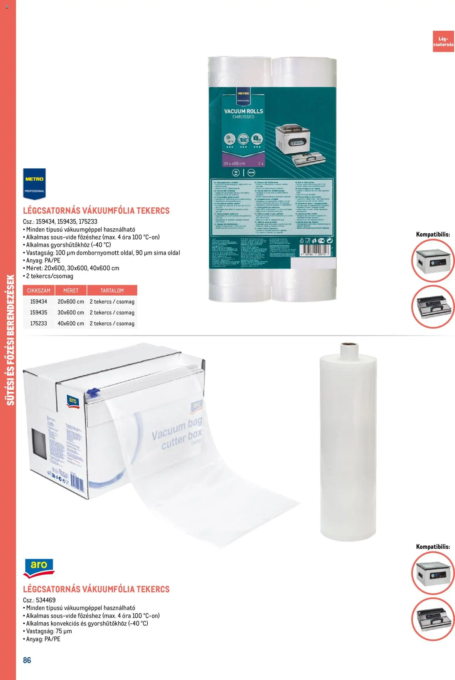Metro akciós ujság - amely érvényes a következő dátumtól: 18.02.2026 | Oldal: 86 | Termékek: Vákuumfólia, Óra