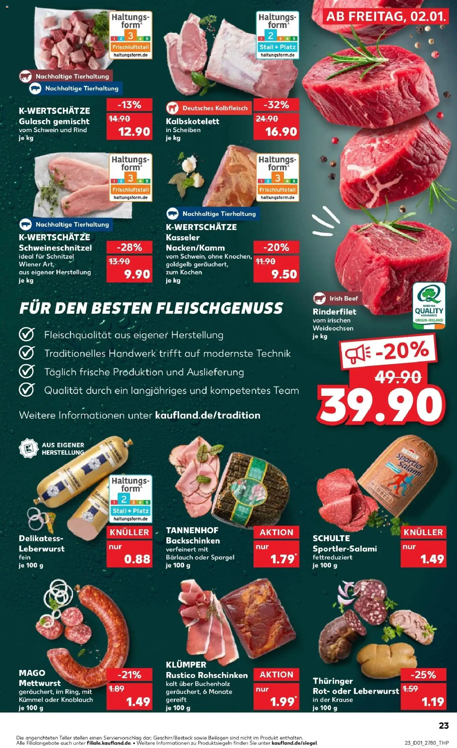 Kaufland prospekt Erfurt	 – gültig ab 05.01.2026 | Seite: 29 | Produkte: Rinderfilet, Spargel, Schnitzel, Salami