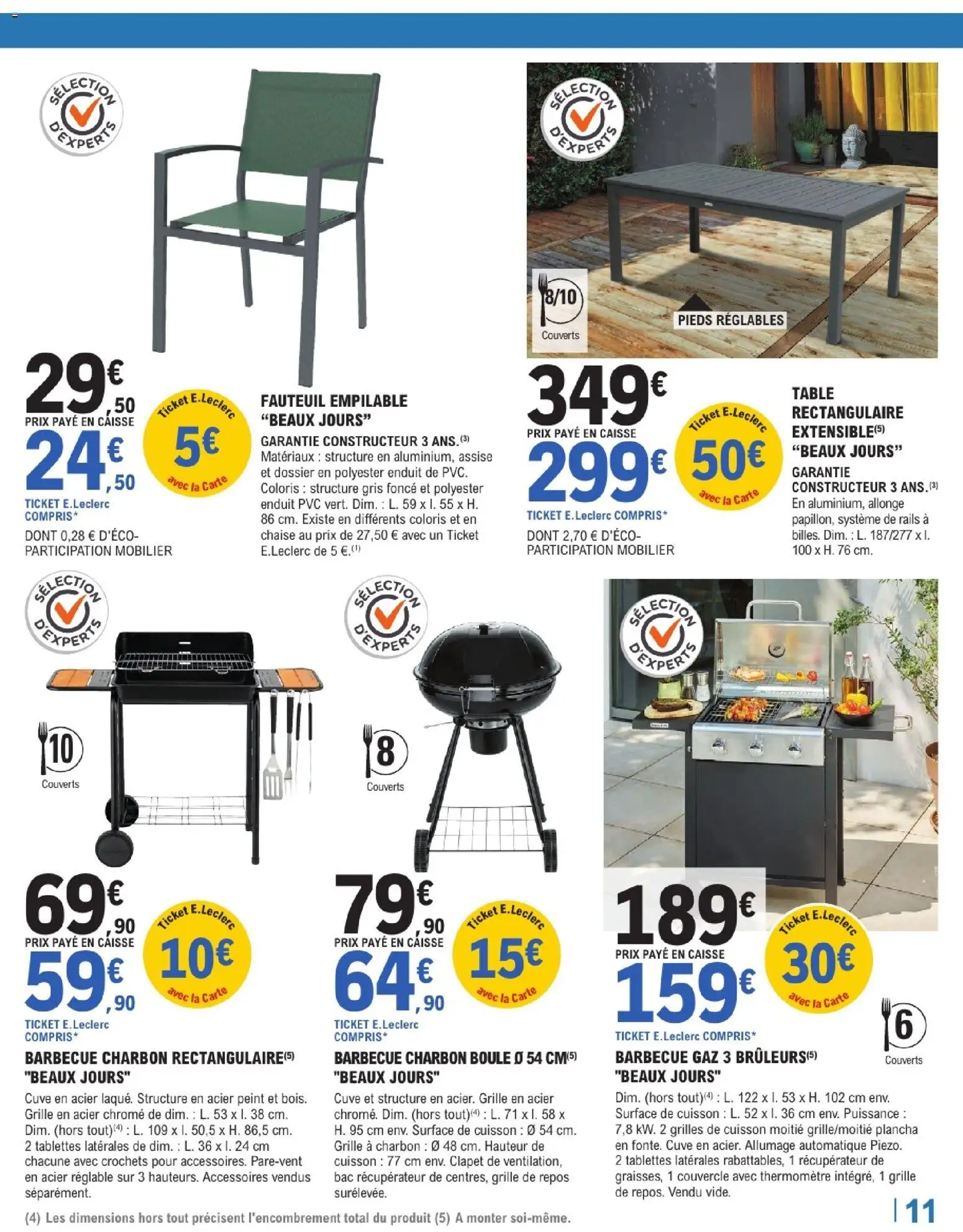 {H1} | Page: 11 | Produits: Plancha, Barbecue charbon, Table, Chaise