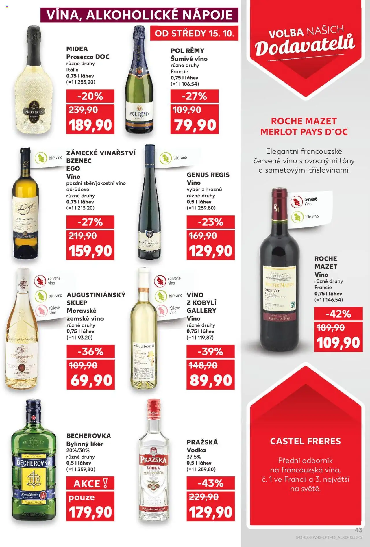 Kaufland leták - Chomutov od 15.10.2025 | Strana: 43 | Produkty: Bílé víno, Prosecco, Vodka, Alkoholické nápoje