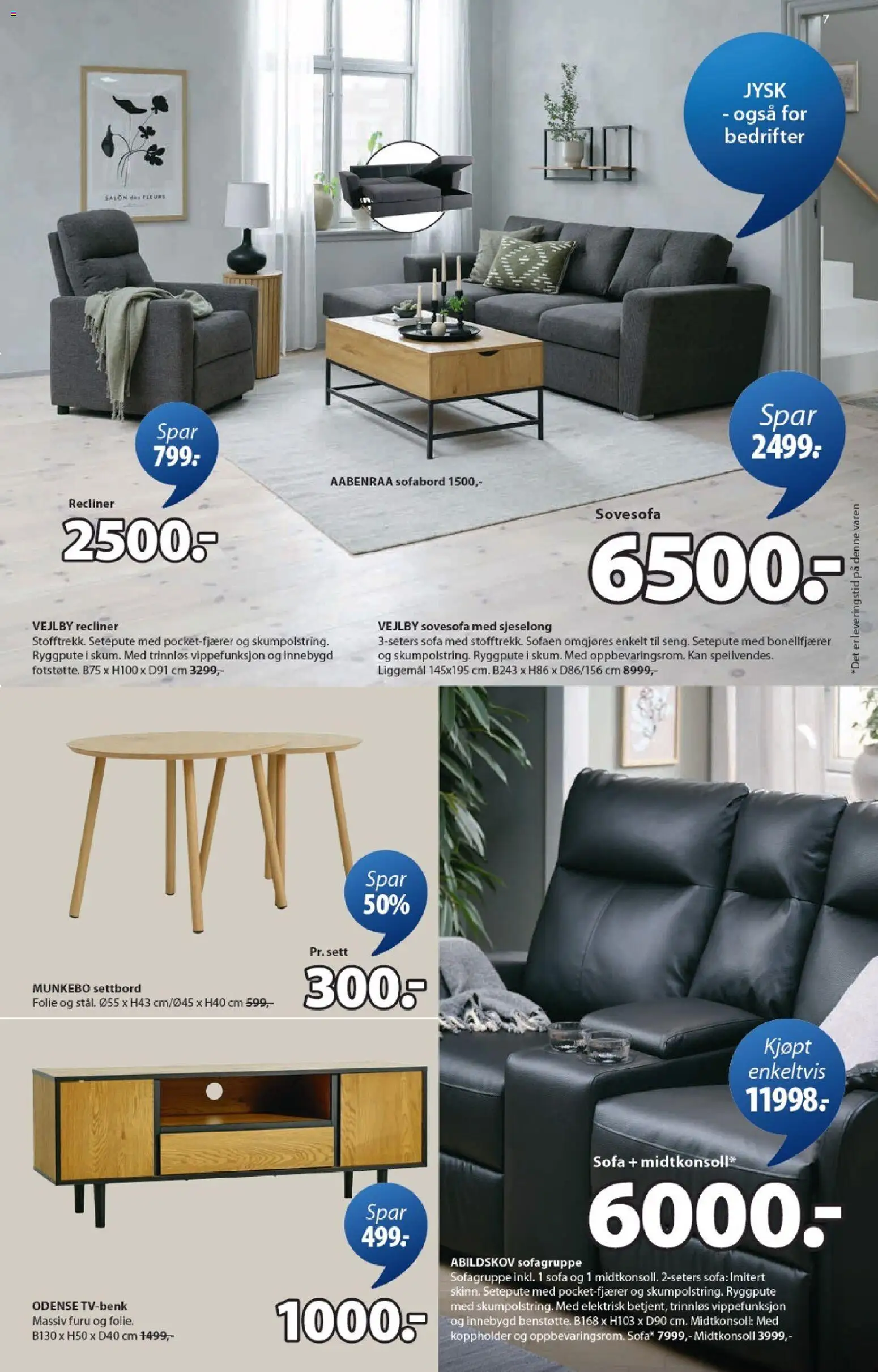 {H1} | Side: 7 | Produkter: Gown, Суміш дитяча, Sofa, Sjeselong