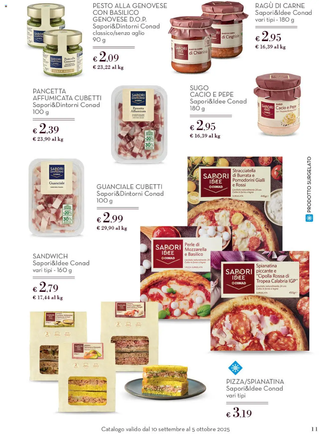 Volantino Conad del 10.09.2025 | Pagina: 11 | Prodotti: Pizza, Pepe, Basilico, Sugo