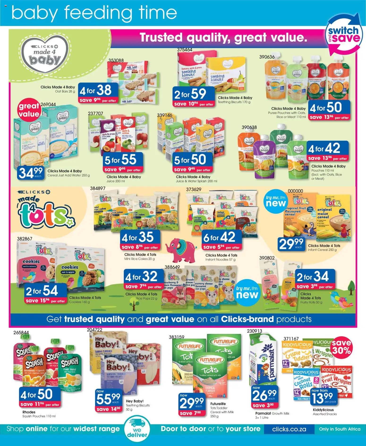 New Clicks catalogue – valid from 23.10.2025 | Page: 34 | Products: Rice, Salad, Water, Fruit