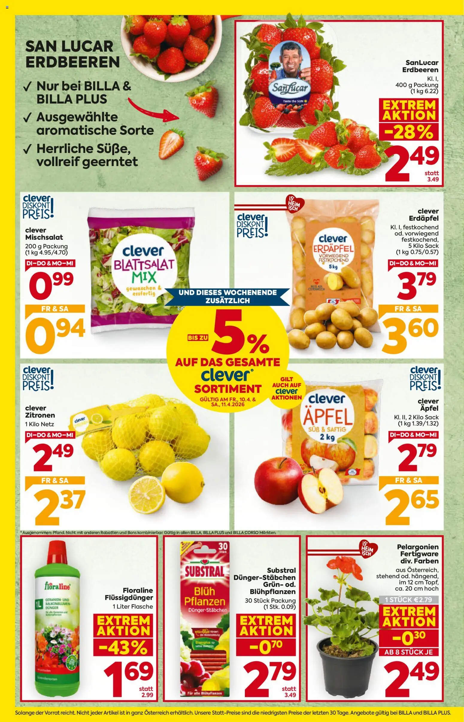 Billa Flugblatt - Burgenland gültig ab 07.04.2026 | Seite: 4 | Produkte: Erdbeeren, Äpfel