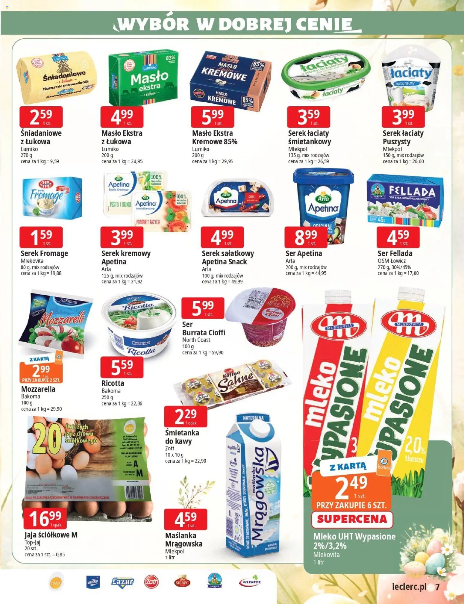 E.Leclerc gazetka - Zielona Góra Wielkanoc od 17.03.2026 | Strona: 7 | Produkty: Karta, Serek, Pesto, Pomidory