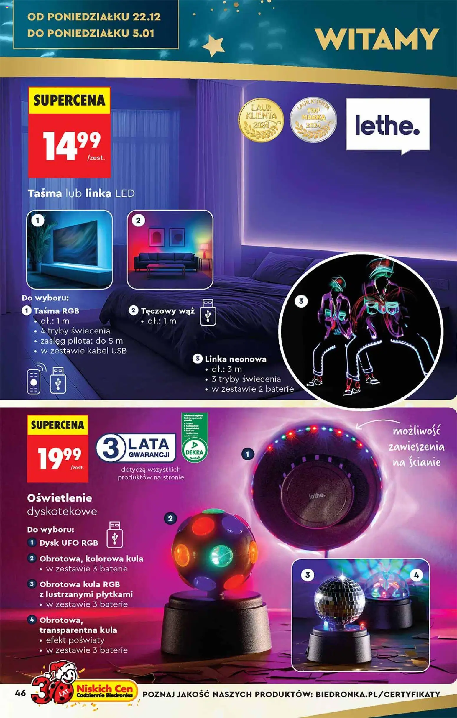 Biedronka gazetka - Hity i inspiracje od 13.12.2025 | Strona: 46 | Produkty: Kabel, Dysk, USB, Baterie
