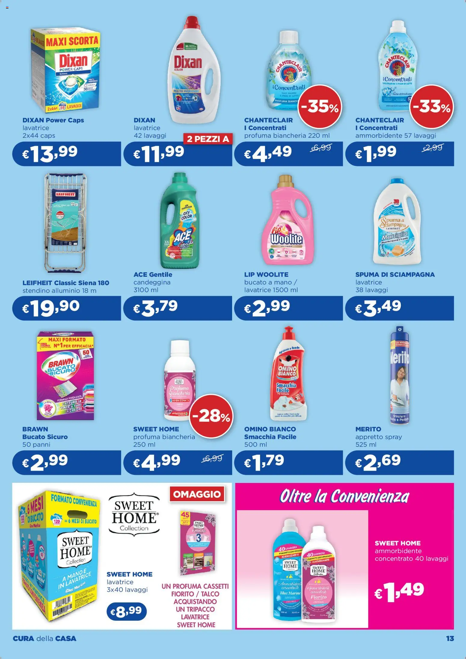 Volantino Acqua e Sapone del 26.02.2026 | Pagina: 13 | Prodotti: Ammorbidente, Lavatrice, The, Stendino
