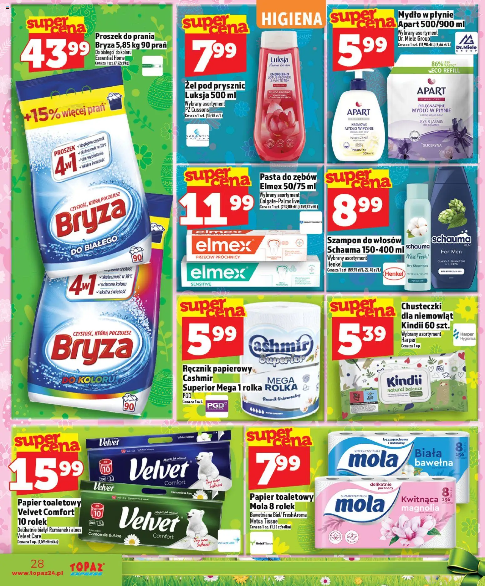 Topaz gazetka - Express od 26.03.2026 | Strona: 28 | Produkty: Aloes, Szampon, Mydło, Ręcznik papierowy